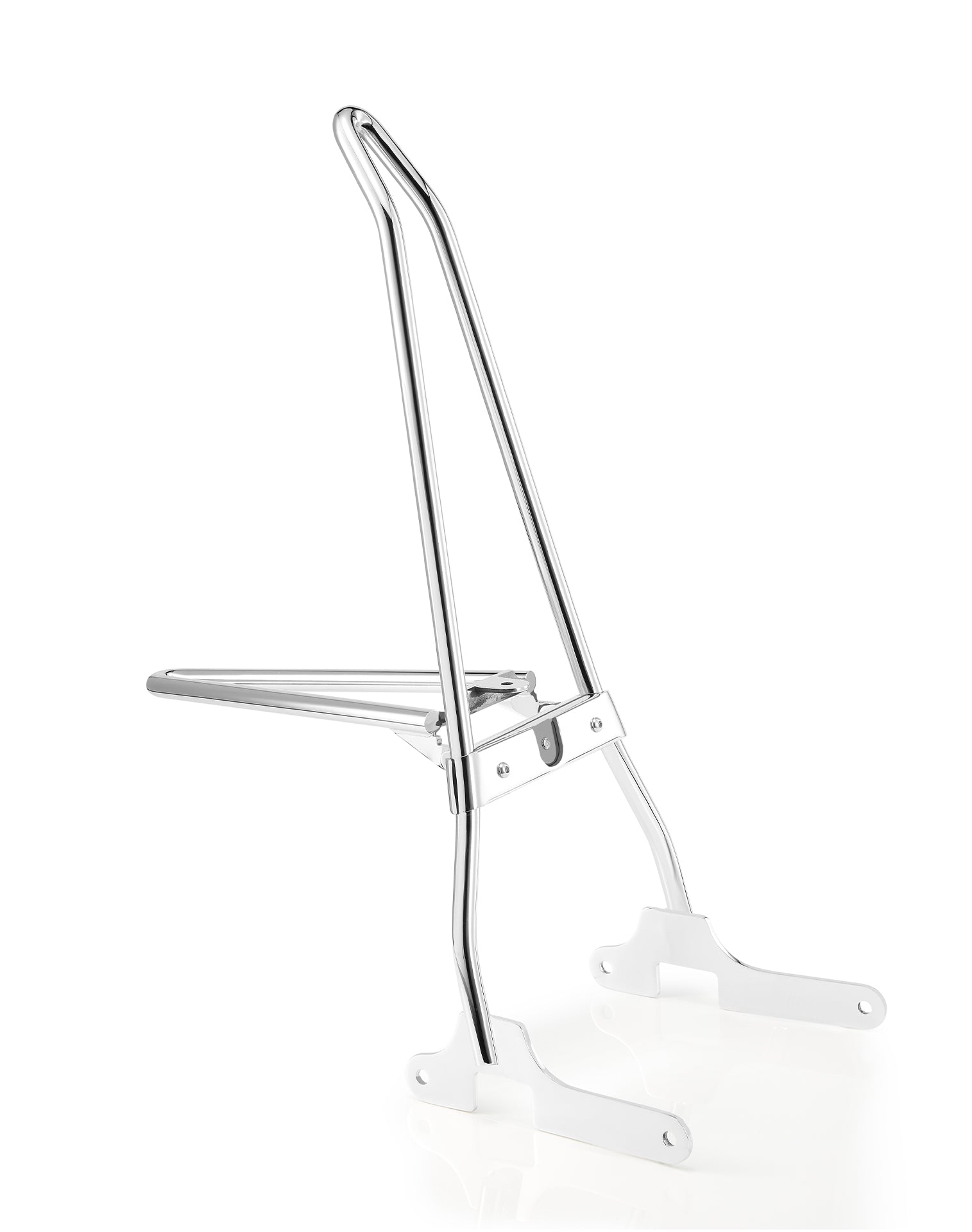 Iron Born Blade 25" Sissy Bar with Foldable Luggage Rack for Harley Sportster 883 Iron XL883N Chrome Front View