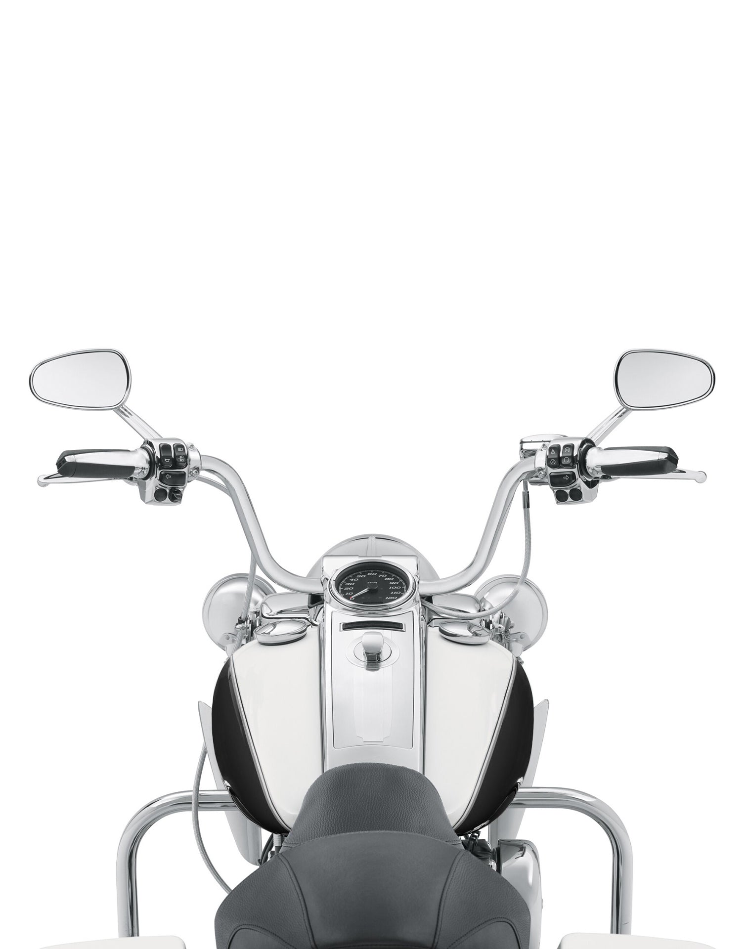 Viking Iron Born Voyage 12" Handlebar for Harley Road King FLHR/C/FLTRU Chrome Closeup View