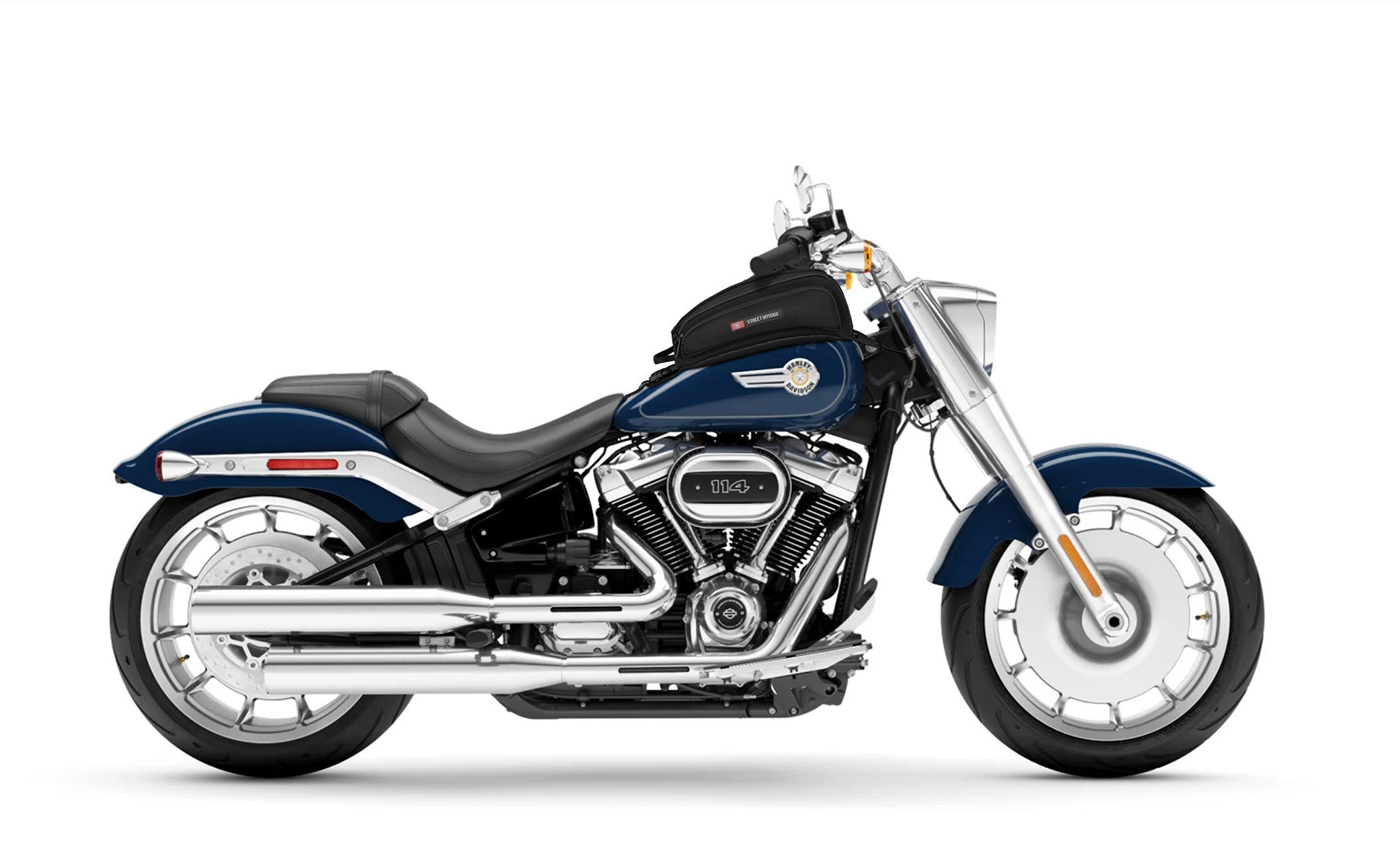 9L - Voyage Tank Bag for Harley Softail Fat Boy 114 FLFBS On Bike @expand