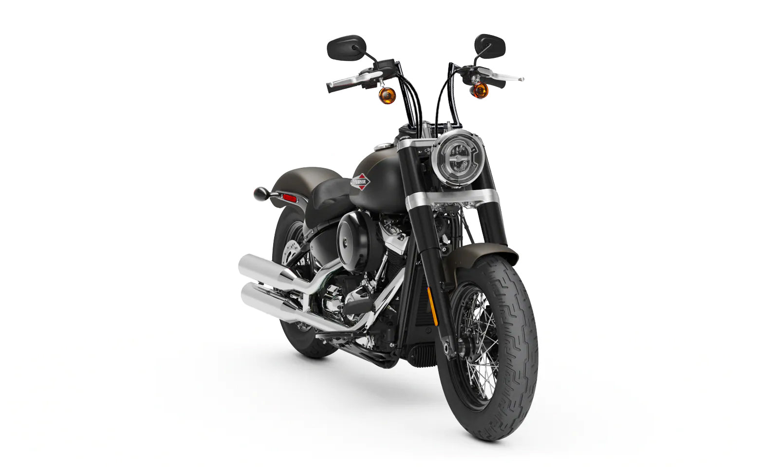 Viking Iron Born 9" Handlebar For Harley Softail Slim FLS Gloss Black Bag on Bike View @expand