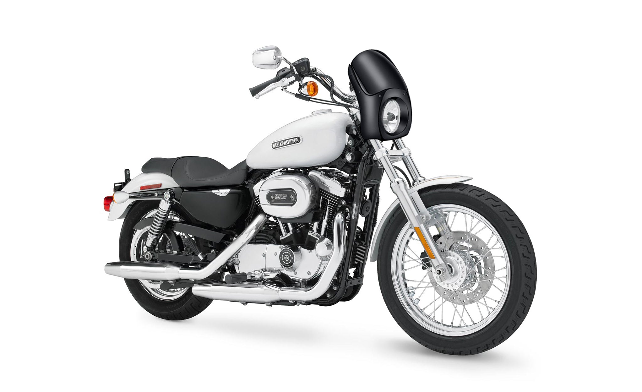Viking Bronco Motorcycle Fairing For Harley Sportster 1200 Low XL1200L Gloss Black Fairing on Bike View @expand