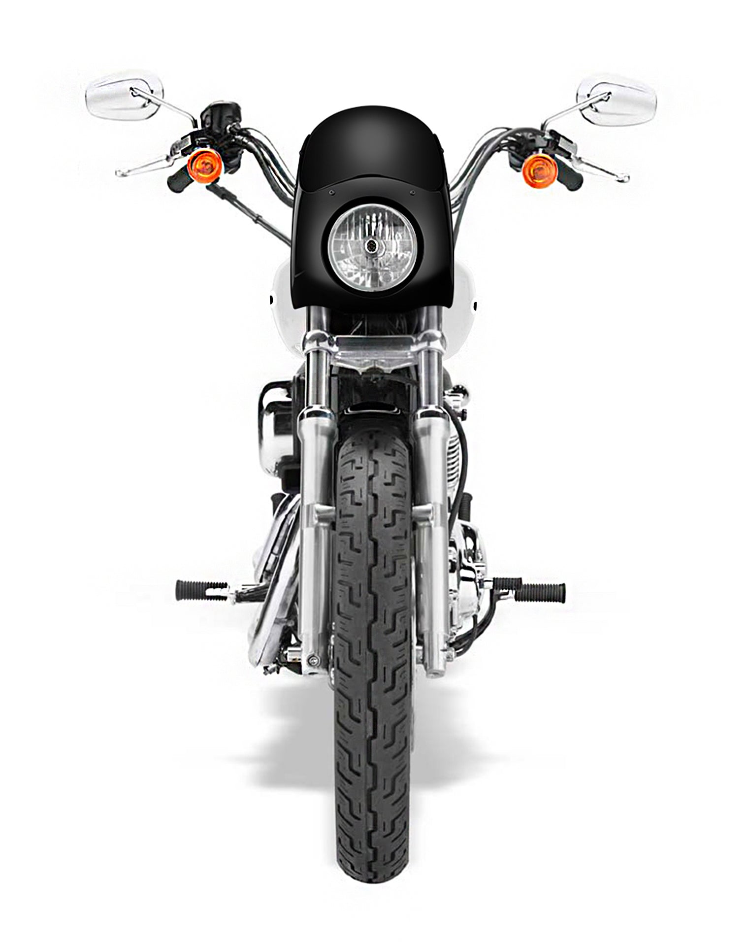 Viking Bronco Motorcycle Fairing For Harley Sportster 1200 Low XL1200L Gloss Black Fairing From Front