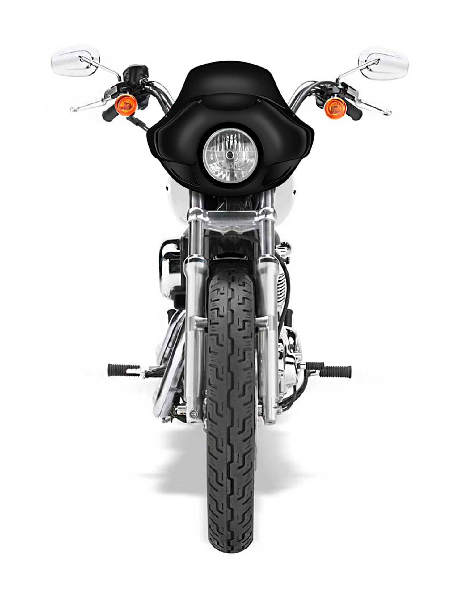 Viking Derby Motorcycle Fairing For Harley Sportster 1200 Low XL1200L Gloss Black Fairing From Front
