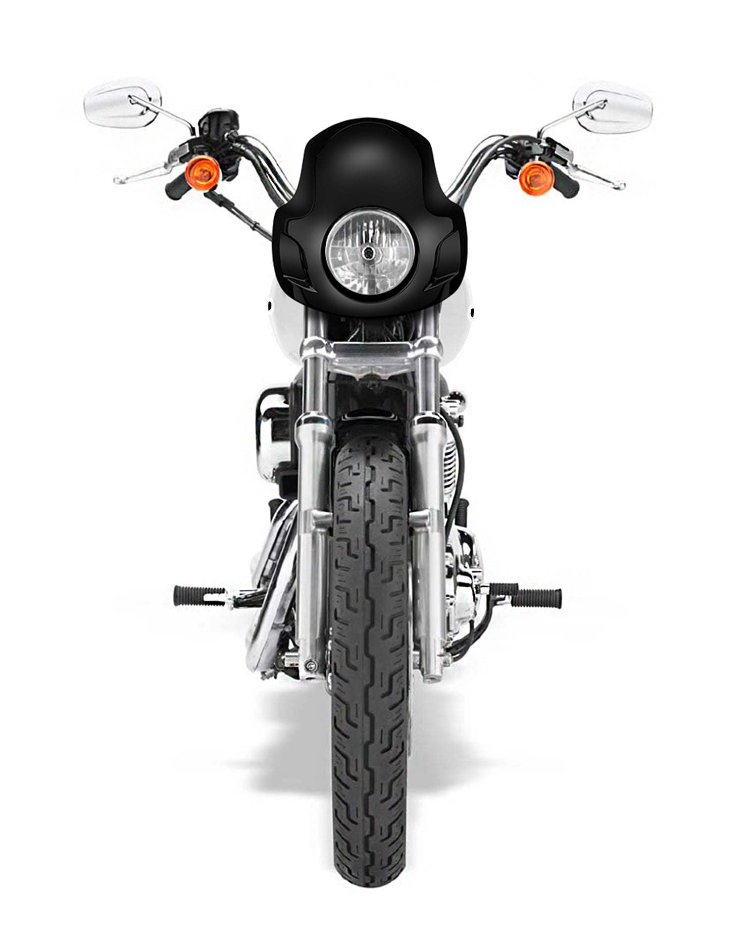 Viking Strider Sport Motorcycle Fairing For Harley Sportster 1200 Low XL1200L Gloss Black Fairing From Front