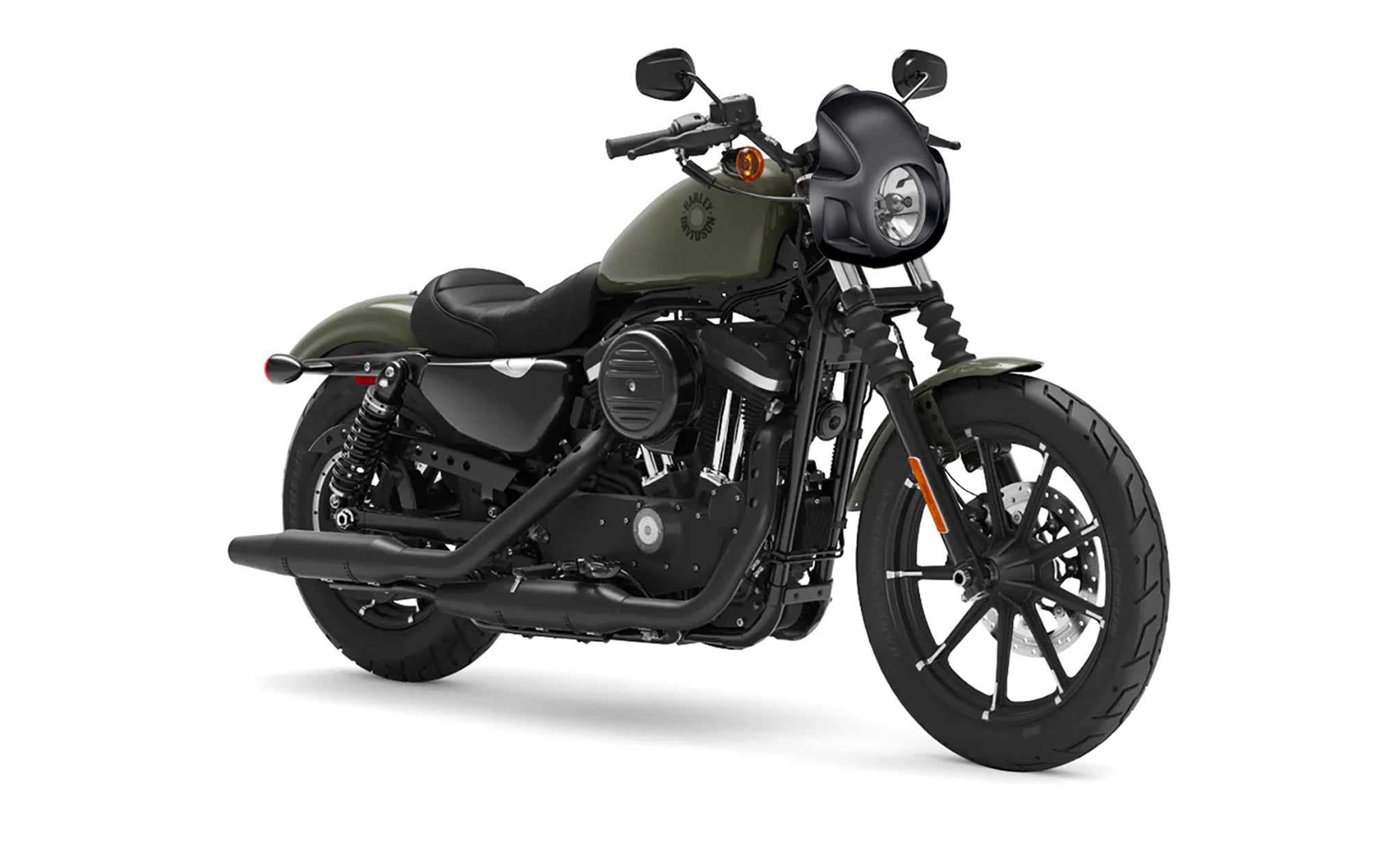 Viking Strider Sport Motorcycle Fairing For Harley Sportster 883 Iron XL883N Gloss Black Bag on Bike View @expand