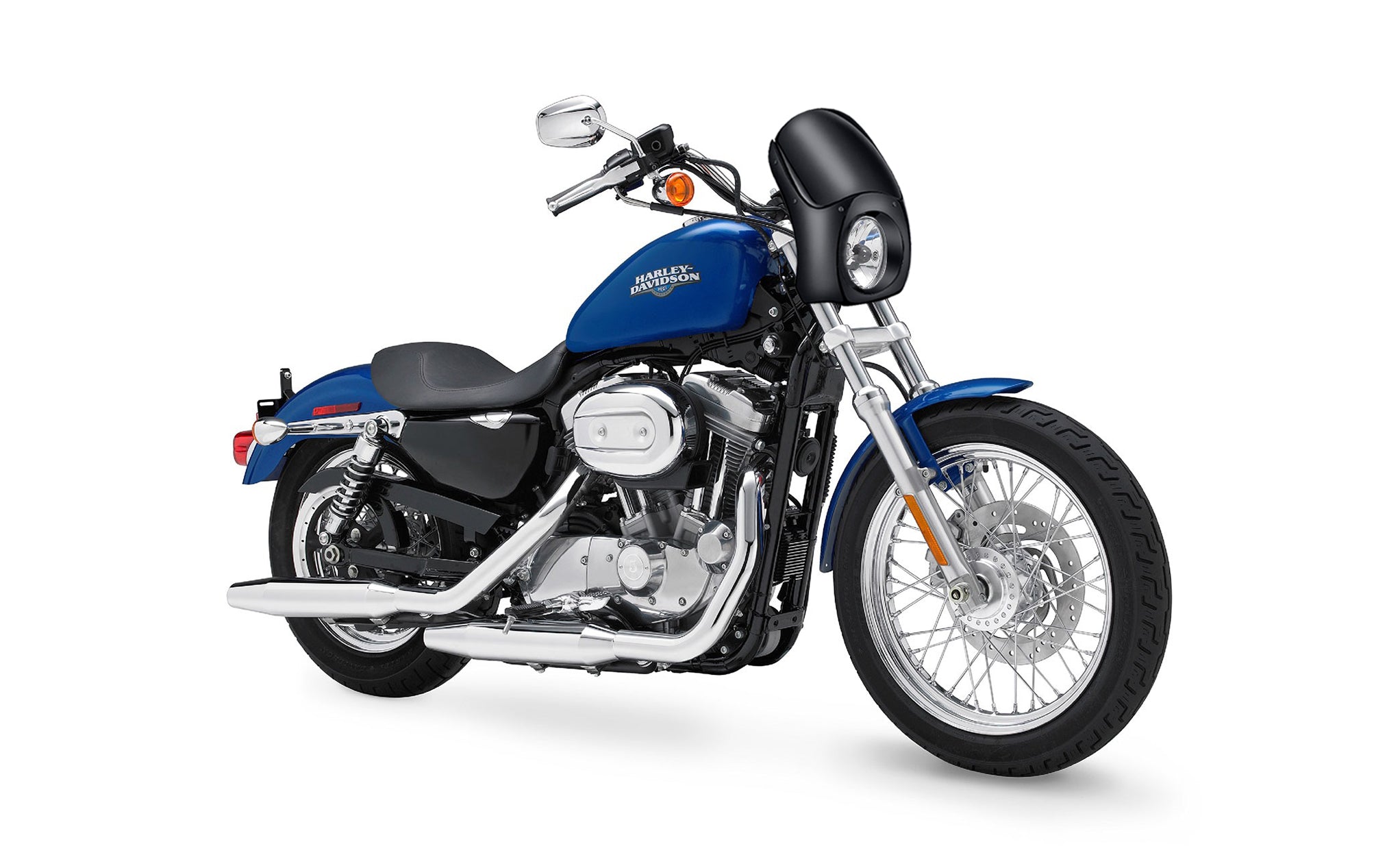 Viking Bronco Motorcycle Fairing For Harley Sportster 883 Low XL883L Gloss Black Fairing on Bike View @expand