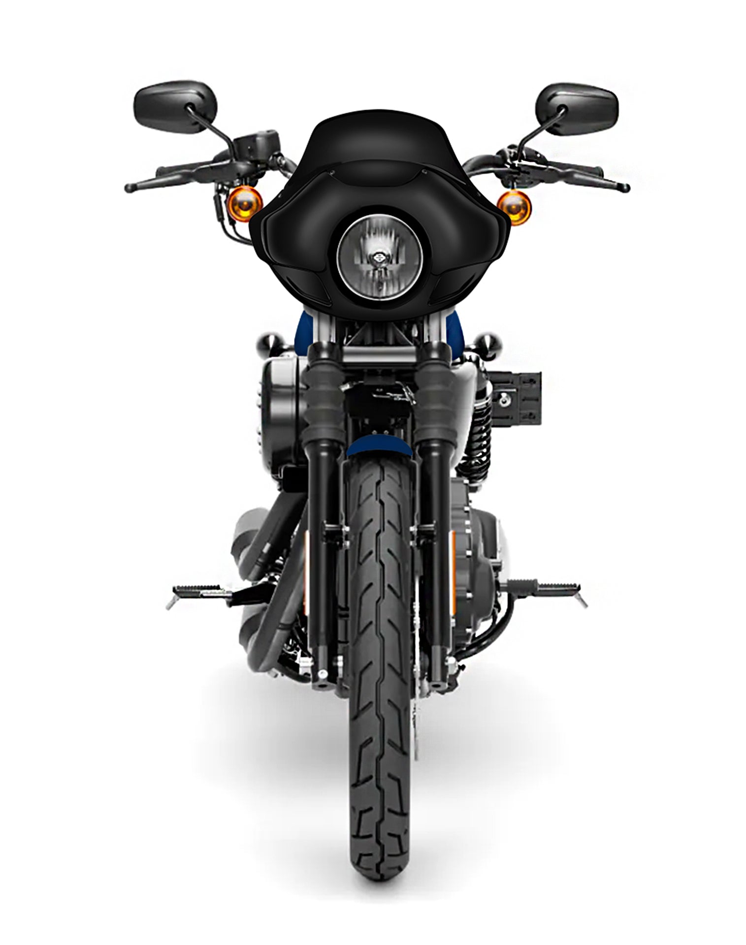 Viking Derby Motorcycle Fairing For Harley Sportster 883 Low XL883L Gloss Black Fairing From Front