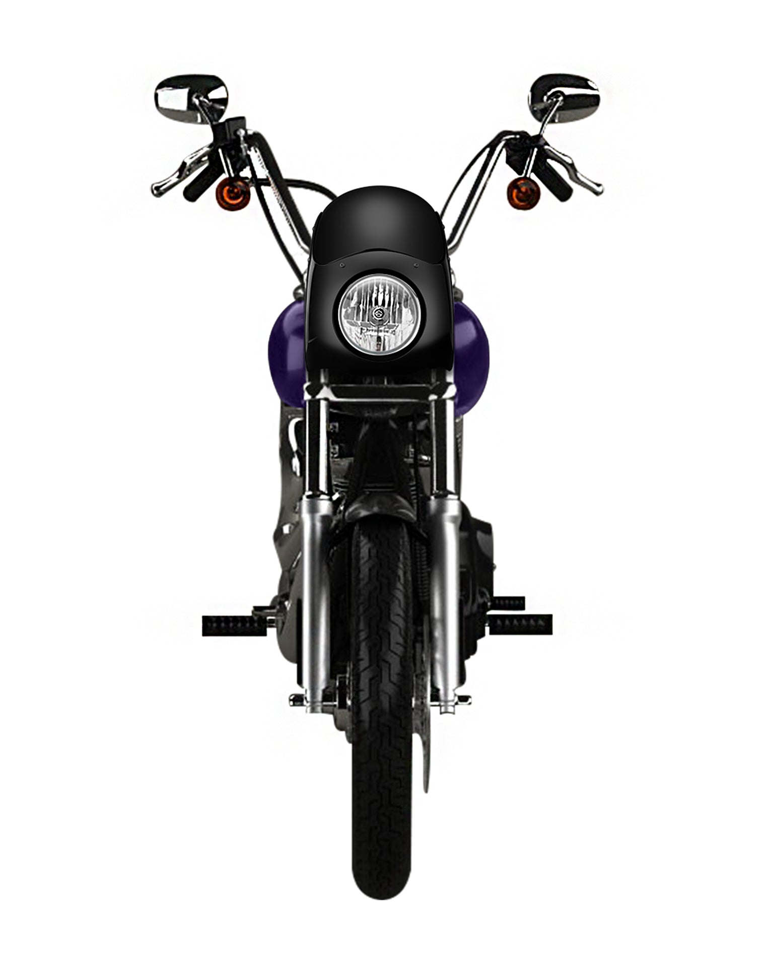 Viking Bronco Motorcycle Fairing For Harley Dyna Street Bob FXDB Gloss Black Fairing From Front