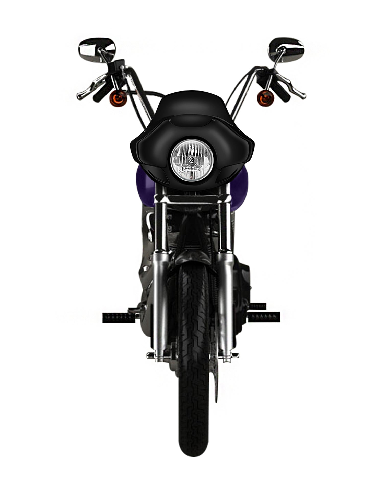 Viking Derby Motorcycle Fairing For Harley Dyna Street Bob FXDB Gloss Black Fairing From Front
