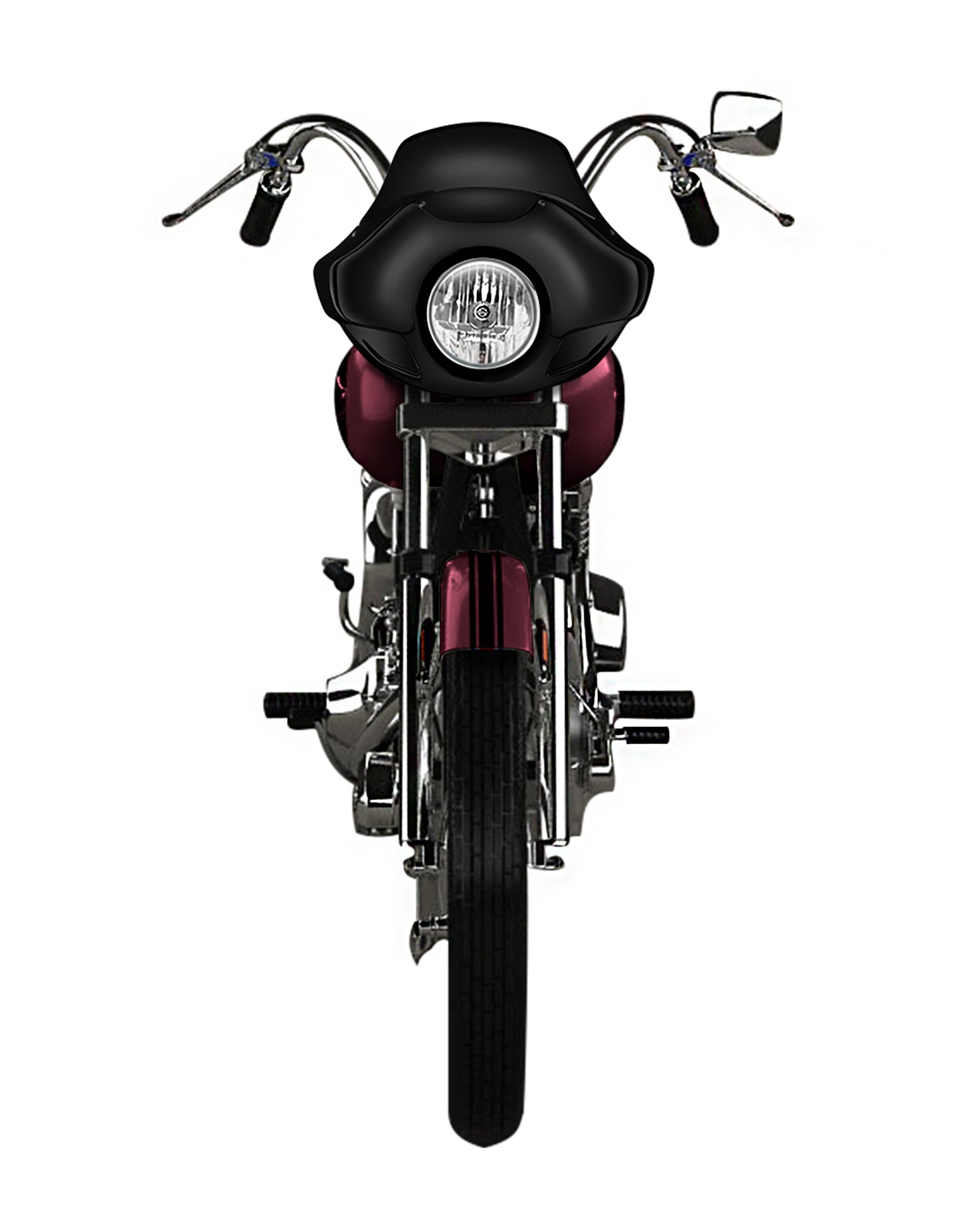 Viking Derby Motorcycle Fairing For Harley Dyna Super Glide FXD Gloss Black Fairing From Front