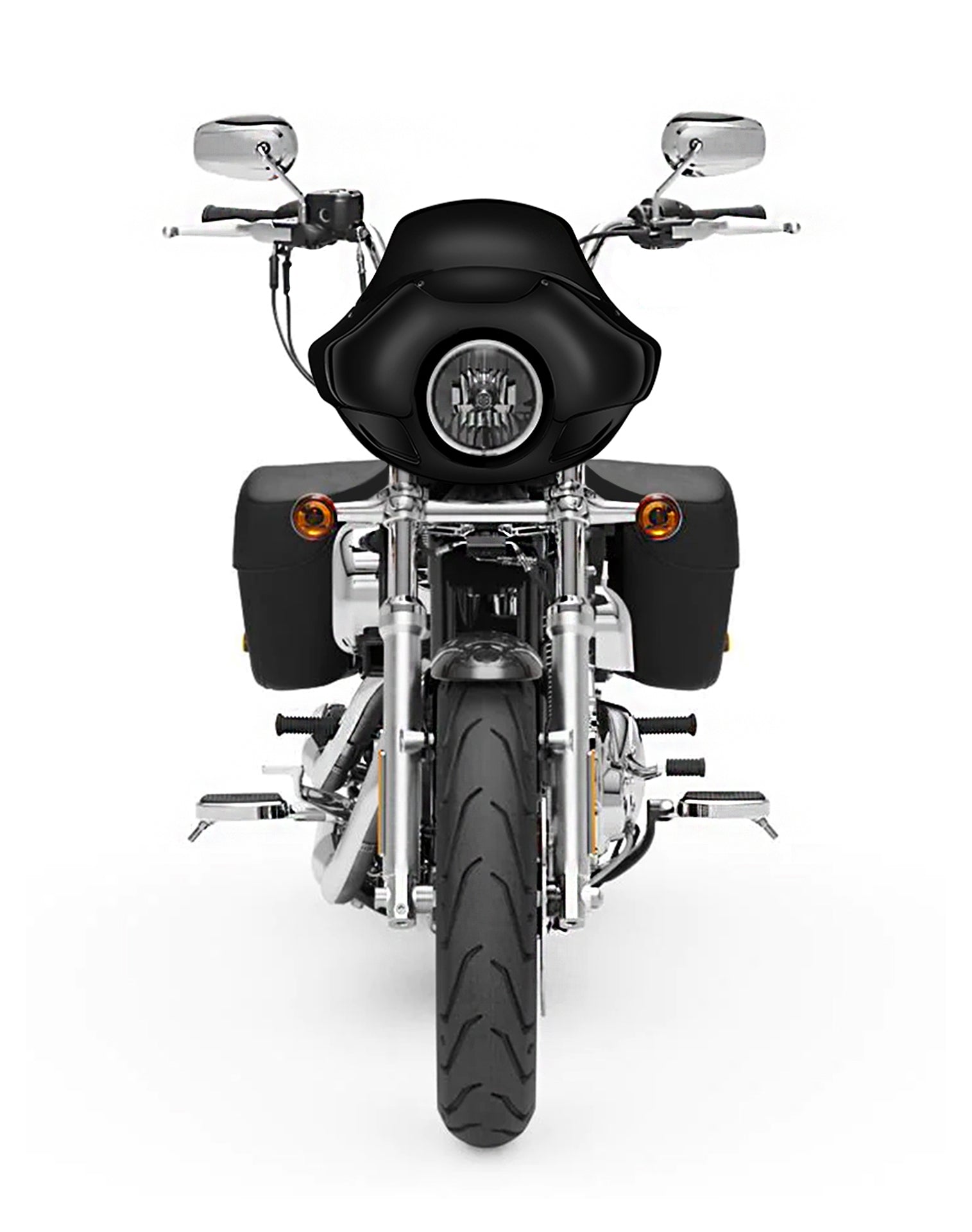 Viking Derby Motorcycle Fairing For Harley Sportster Super Low 1200T Gloss Black Fairing From Front