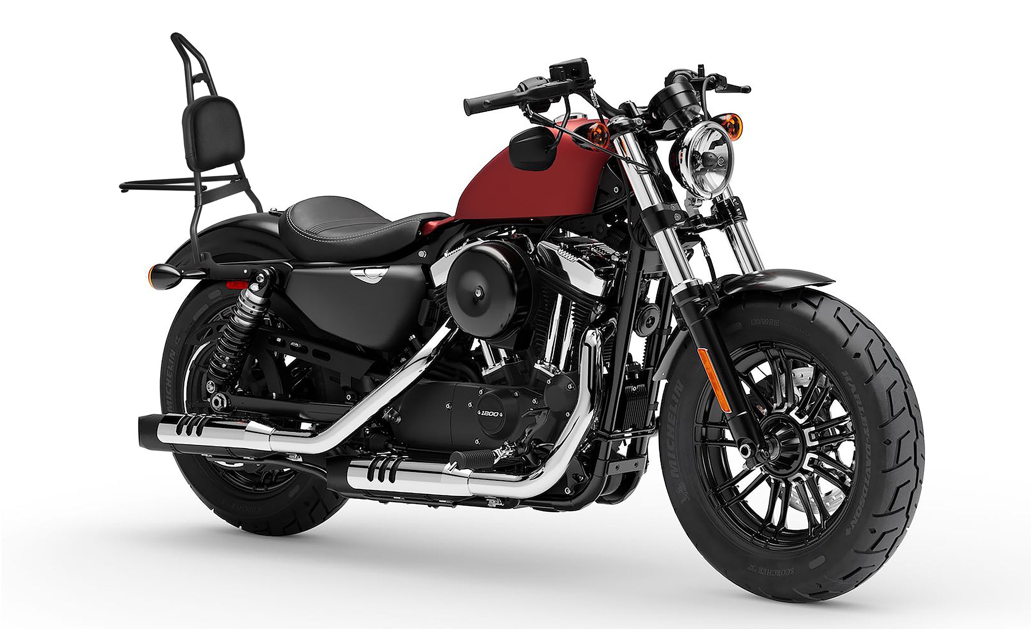 Viking Iron Born Plain Leather Short Motorcycle Backrest Pad for Harley Sportster Foldable Sissy Bar Bag on Bike View @expand