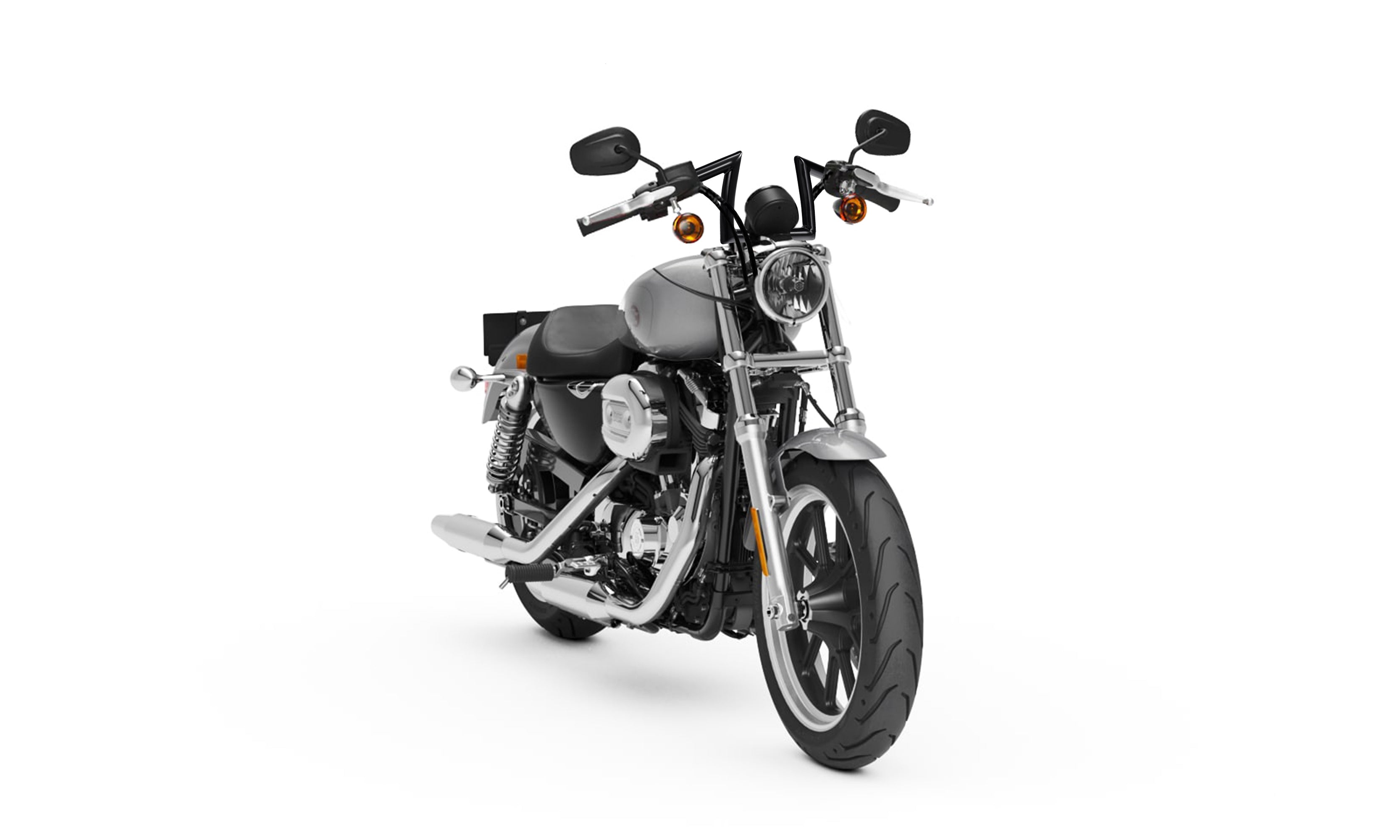 Viking Iron Born Z Handlebar For Harley Sportster Superlow Gloss Black Handlebar on Bike View @expand