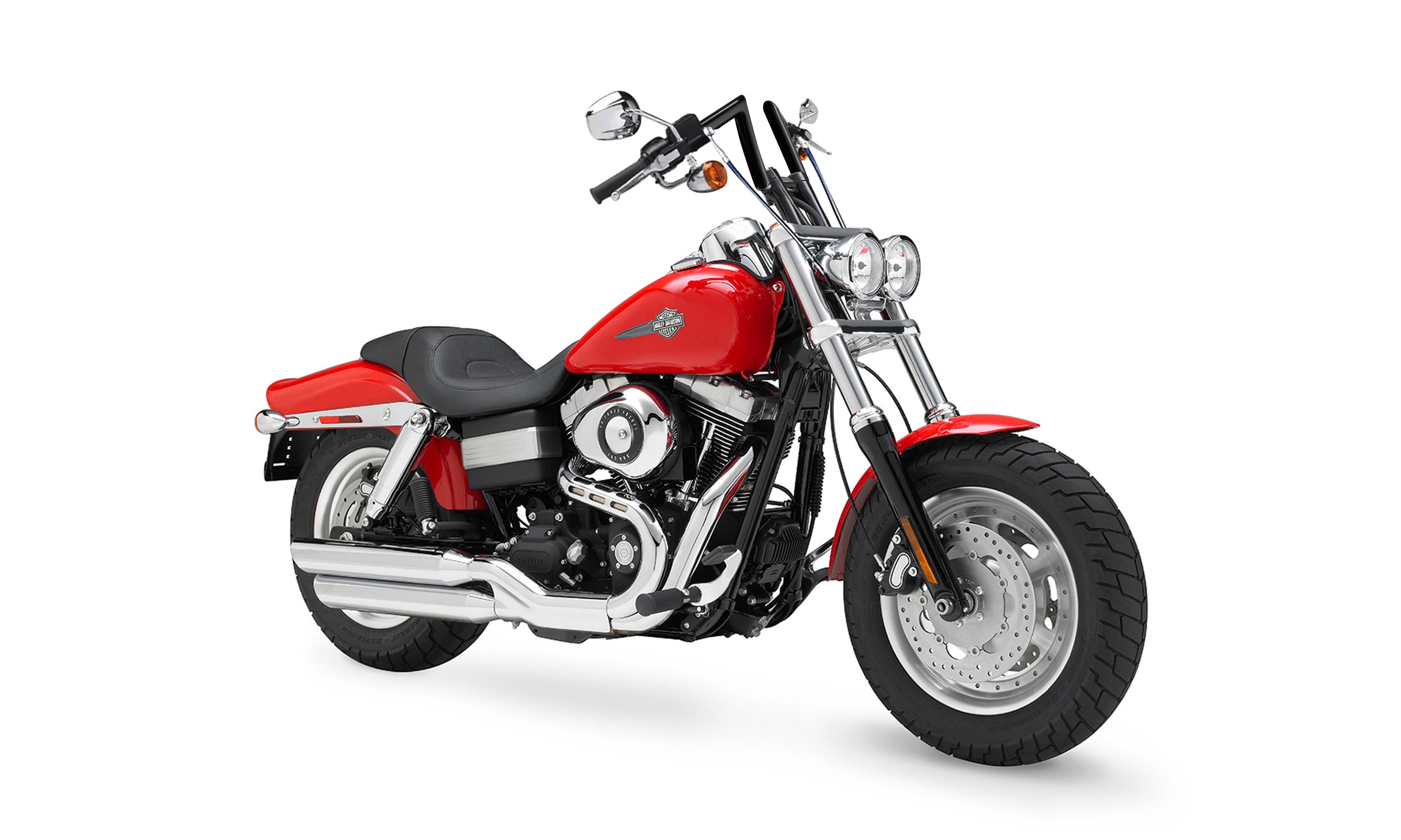 Viking Iron Born Z Handlebar For Harley Dyna Fat Bob FXDF Gloss Black Bag on Bike View @expand