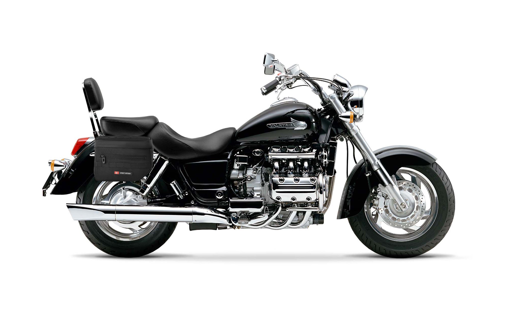 8L - Patriot Small Honda 1500 Valkyrie Standard Throw Over Saddlebags Bag on Bike @expand