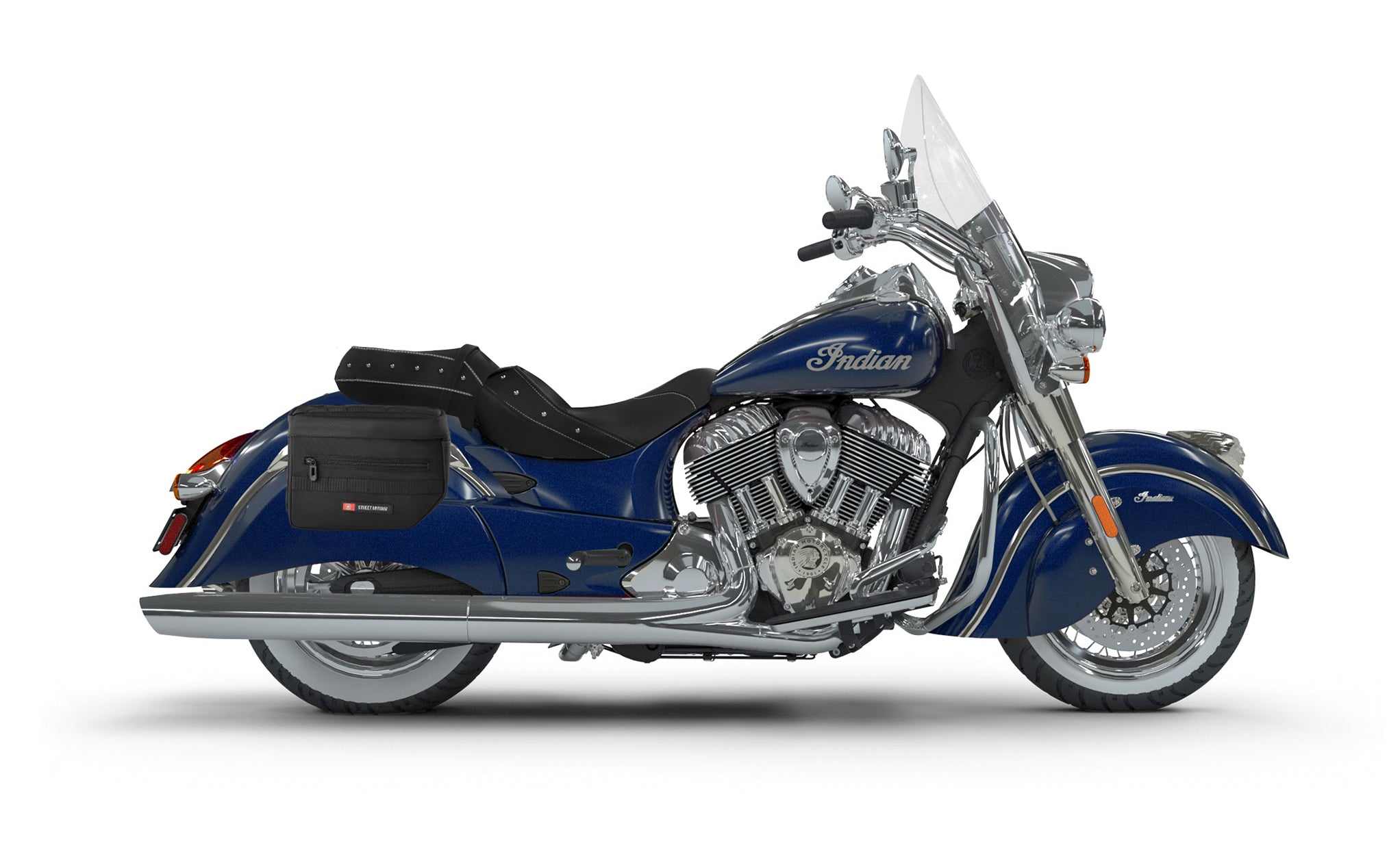 8L - Patriot Small Indian Chief Vintage Throw Over Saddlebags Bag on Bike @expand