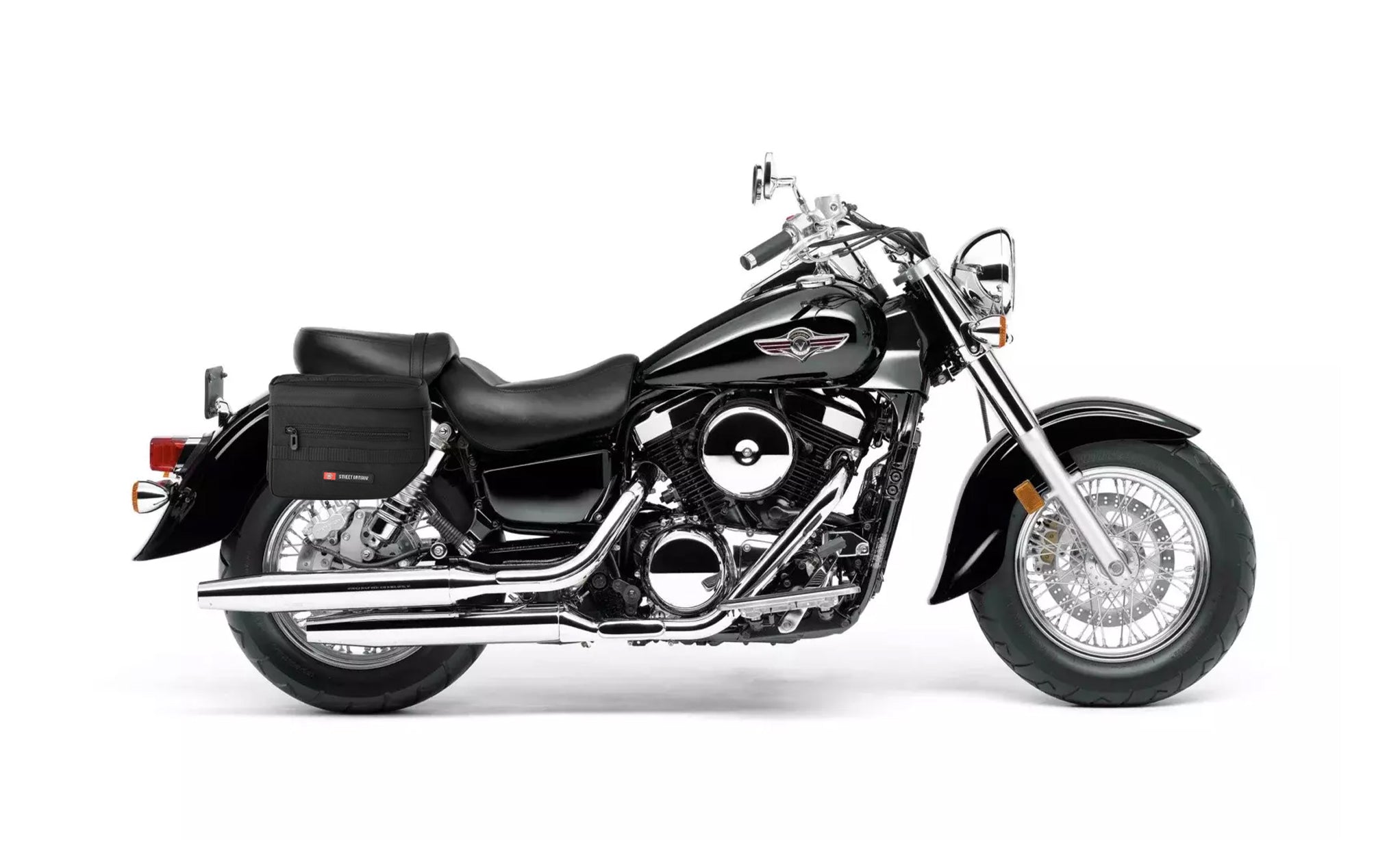 8L - Patriot Small Kawasaki Vulcan 1500 Classic VN1500 Throw Over Saddlebags Bag on Bike @expand