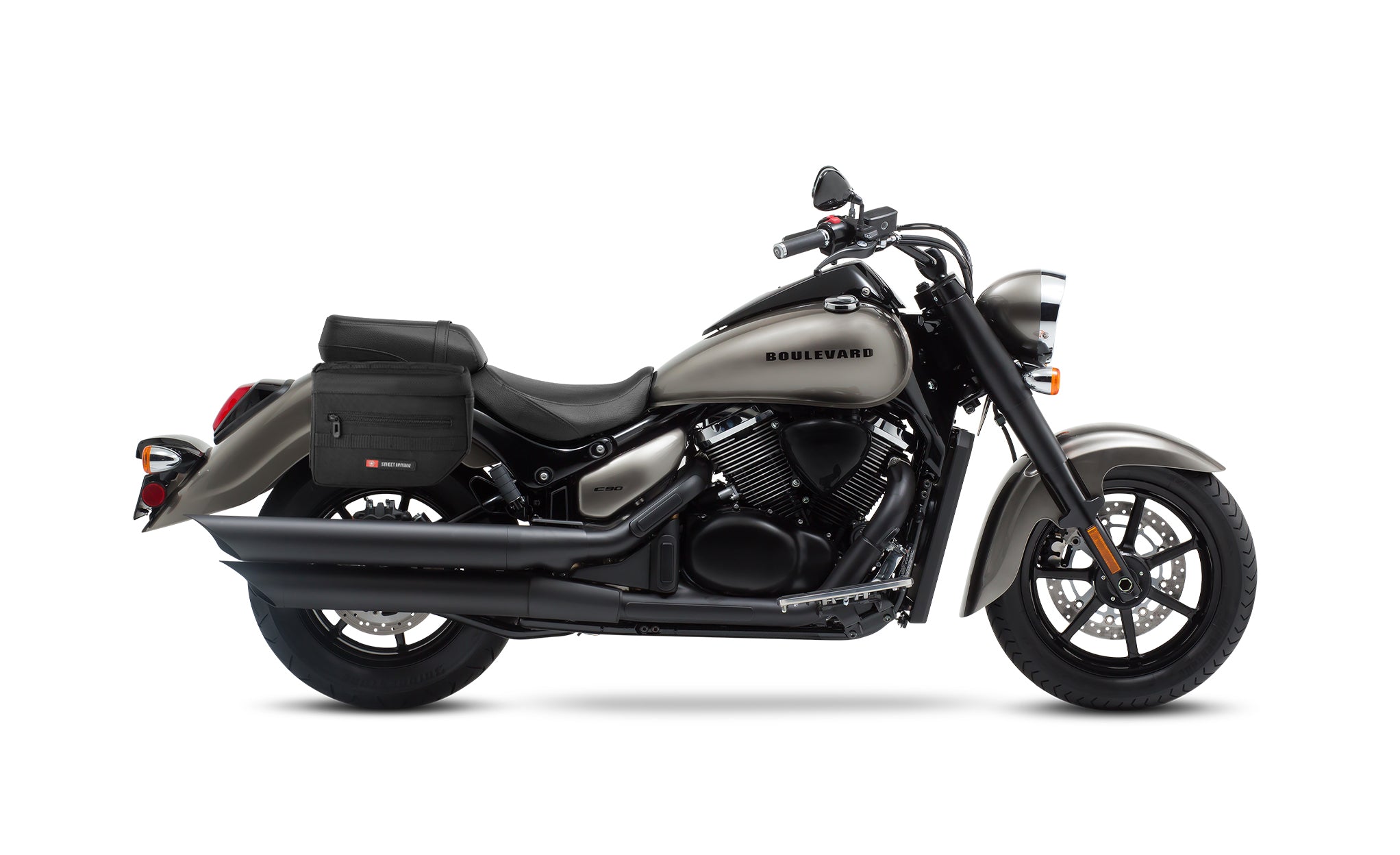 8L - Patriot Small Suzuki Boulevard C90 VL1500 Throw Over Saddlebags Bag on Bike @expand