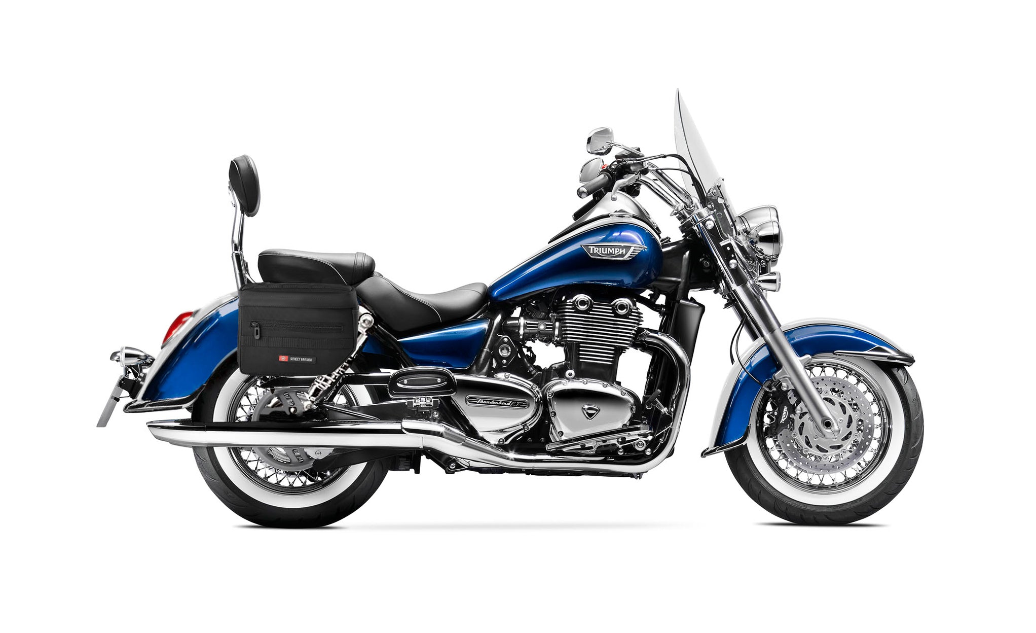 8L - Patriot Small Triumph Thunderbird LT Throw Over Saddlebags Bag on Bike @expand