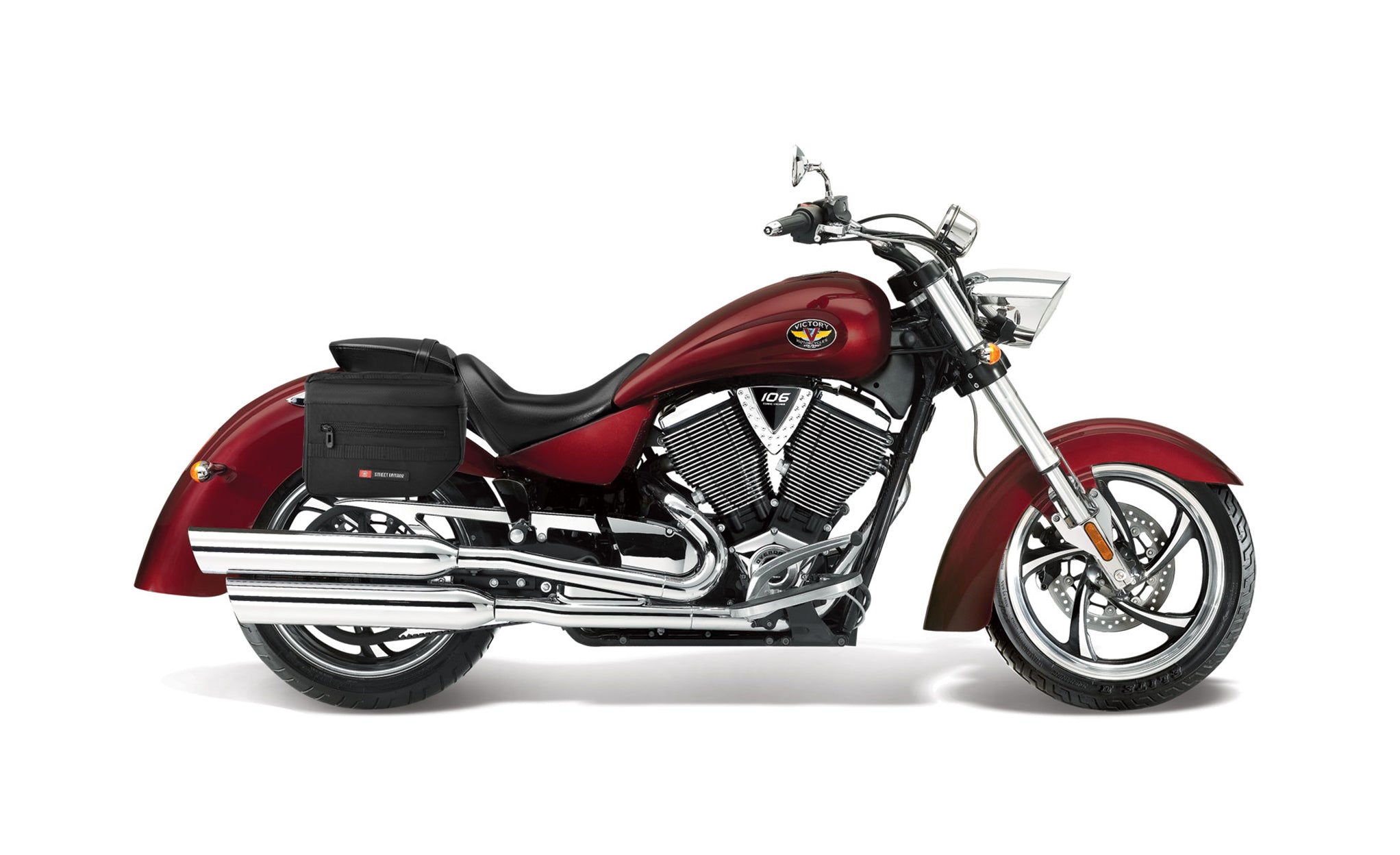 8L - Patriot Small Victory Kingpin Throw Over Saddlebags Bag on Bike @expand