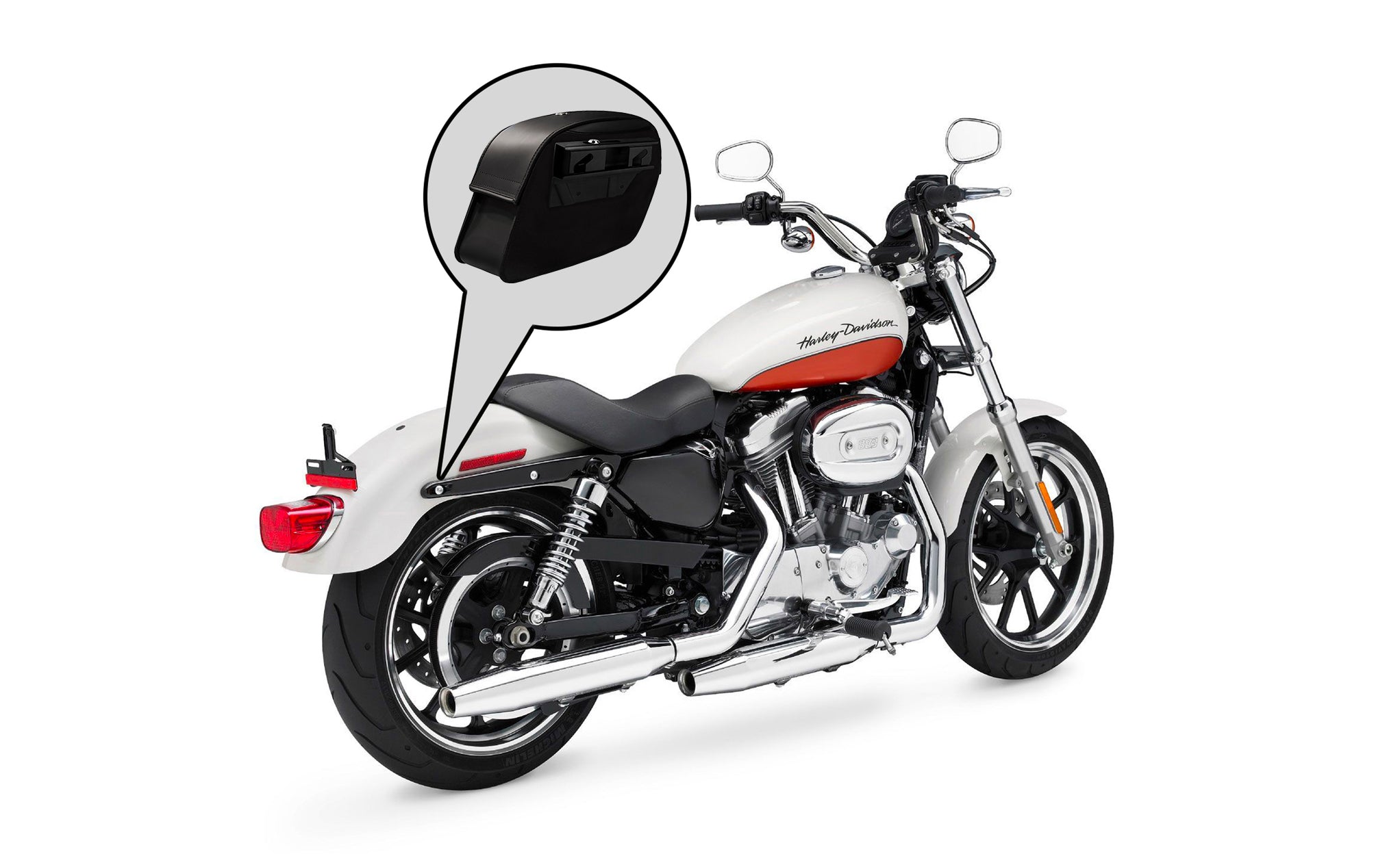 Viking Saddlebags Quick Disconnect System For Honda 1100 Shadow Spirit Bag on Bike View @expand