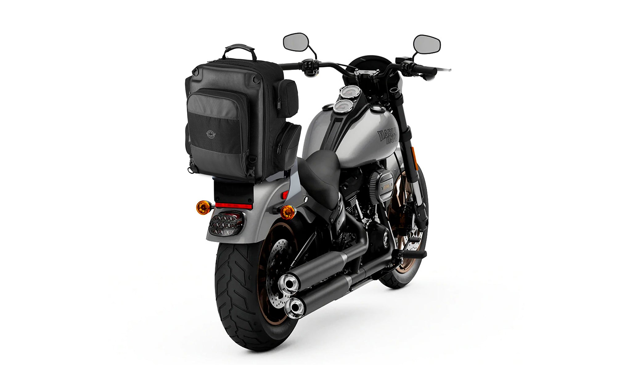 Viking Voyage Large Suzuki Motorcycle Sissy Bar Backpack Bag on Bike View @expand