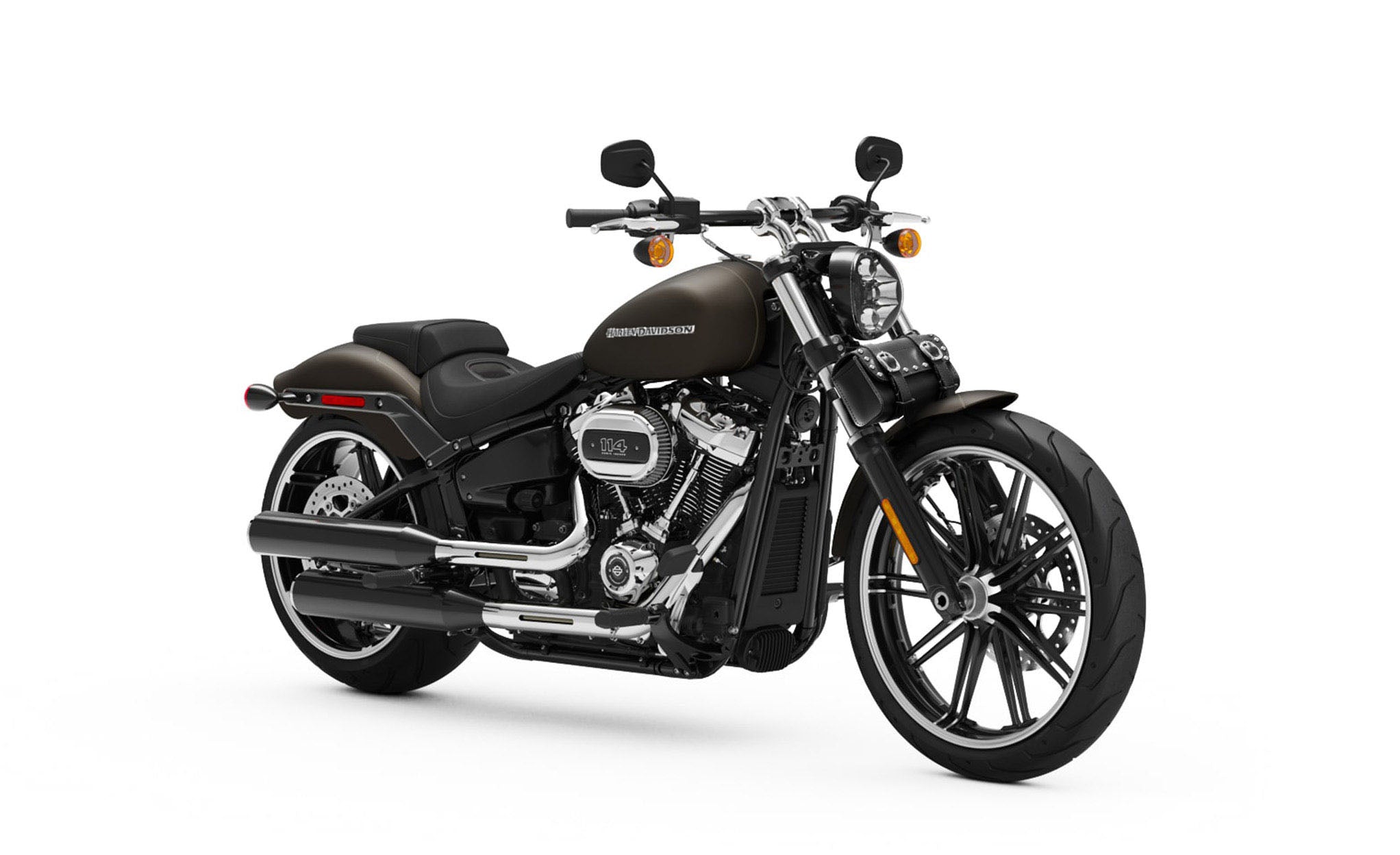 Viking Armor Studded Leather Motorcycle Handlebar Bag for Harley Davidson Bag on Bike View @expand