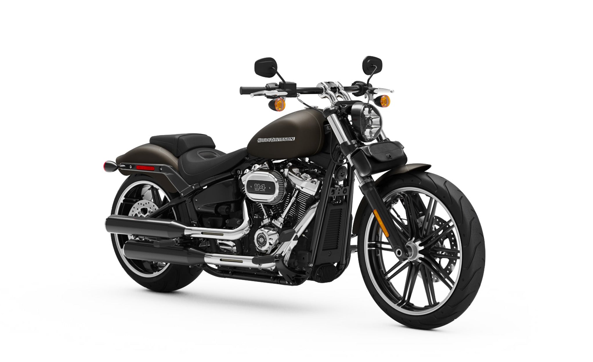 Viking Twist Essential Leather Motorcycle Handlebar Bag for Harley Davidson Bag on Bike View @expand
