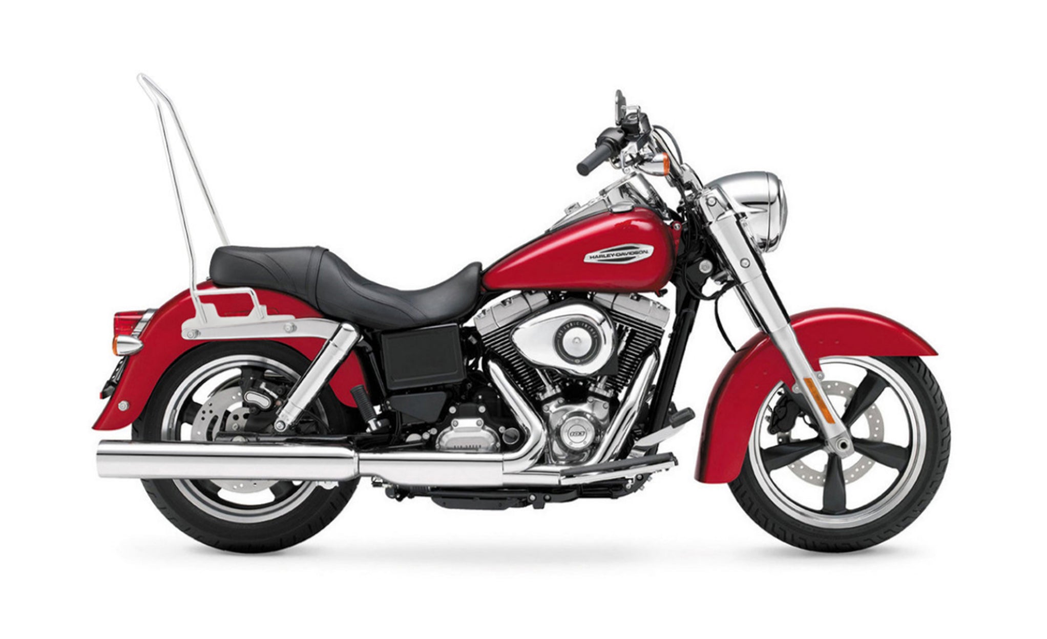 Iron Born Blade 25" Sissy Bar for Harley Dyna Switchback Chrome Bag on Bike View @expand