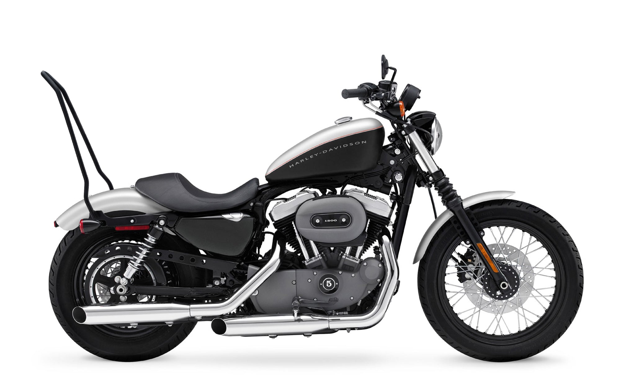Iron Born Blade 25" Sissy Bar for Harley Sportster 1200 Nightster XL1200N Matte Black Bag on Bike View @expand