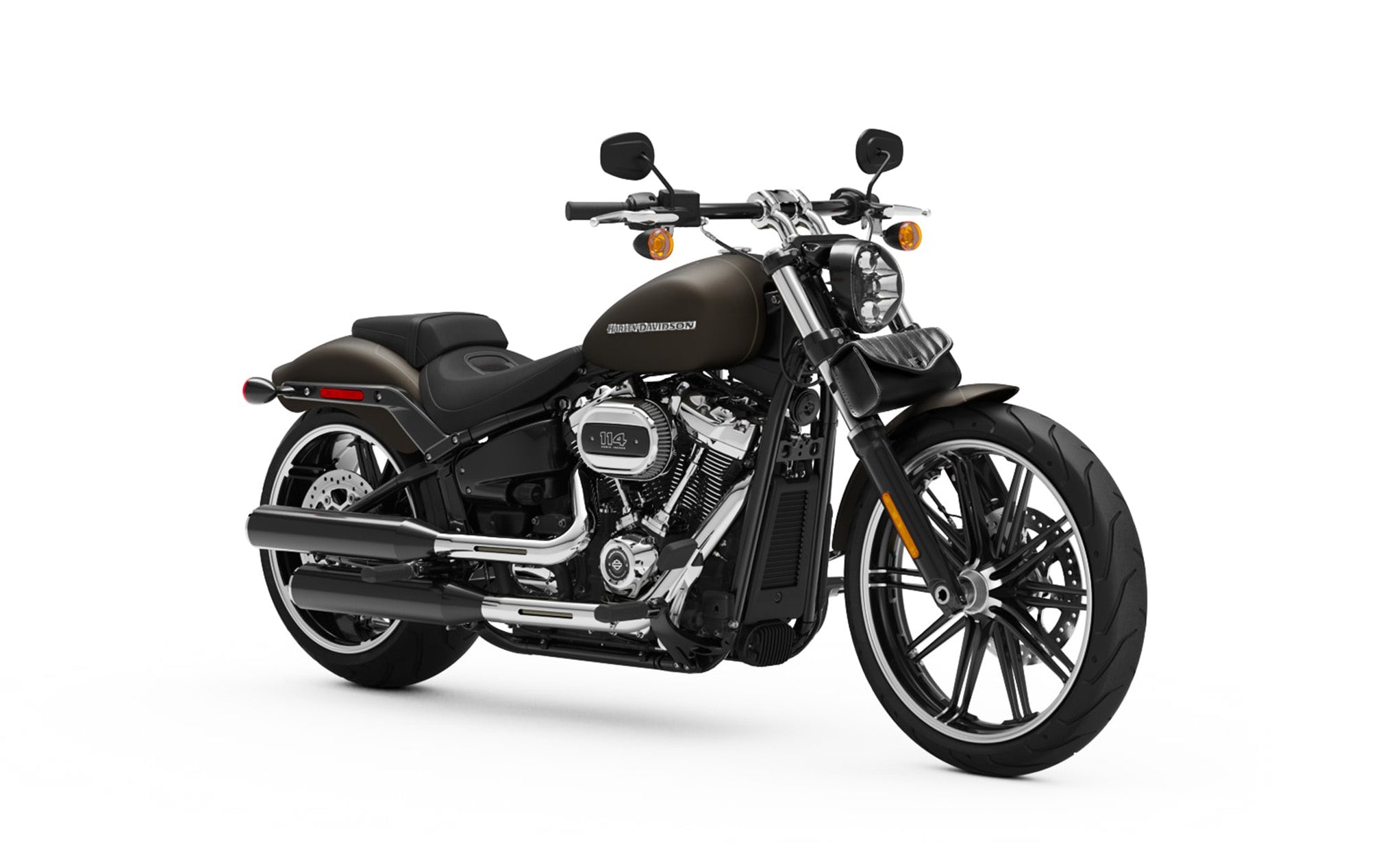 Viking Iron Born Vertical Stitch Leather Motorcycle Handlebar Bag for Harley Davidson Bag on Bike View @expand
