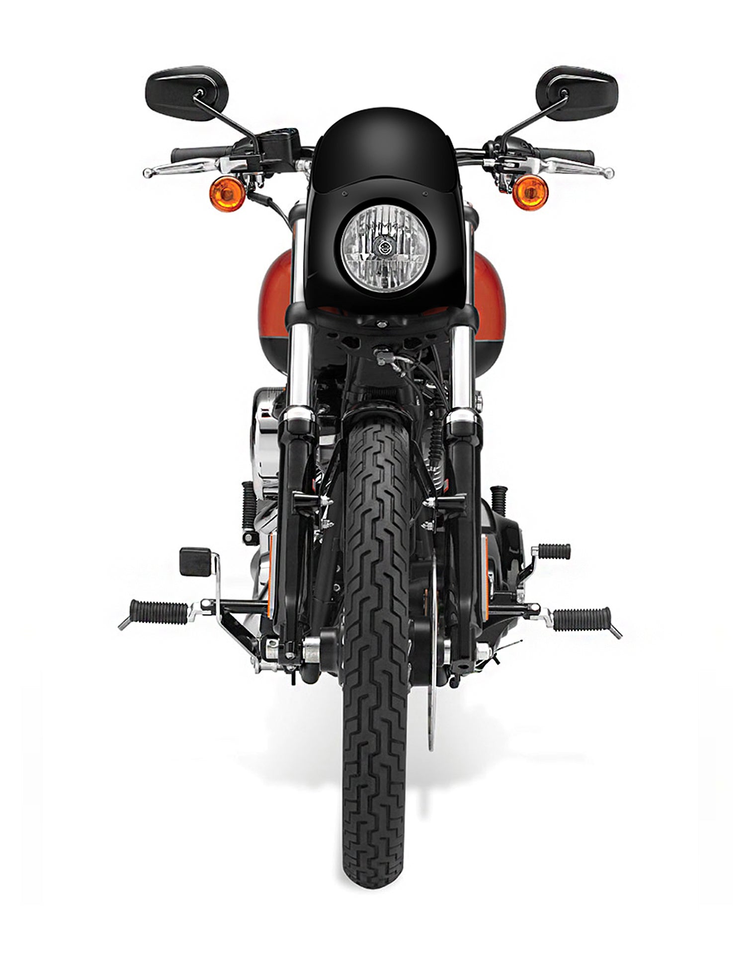 Viking Bronco Motorcycle Fairing For Harley Dyna Wide Glide FXDWG Gloss Black Fairing From Front