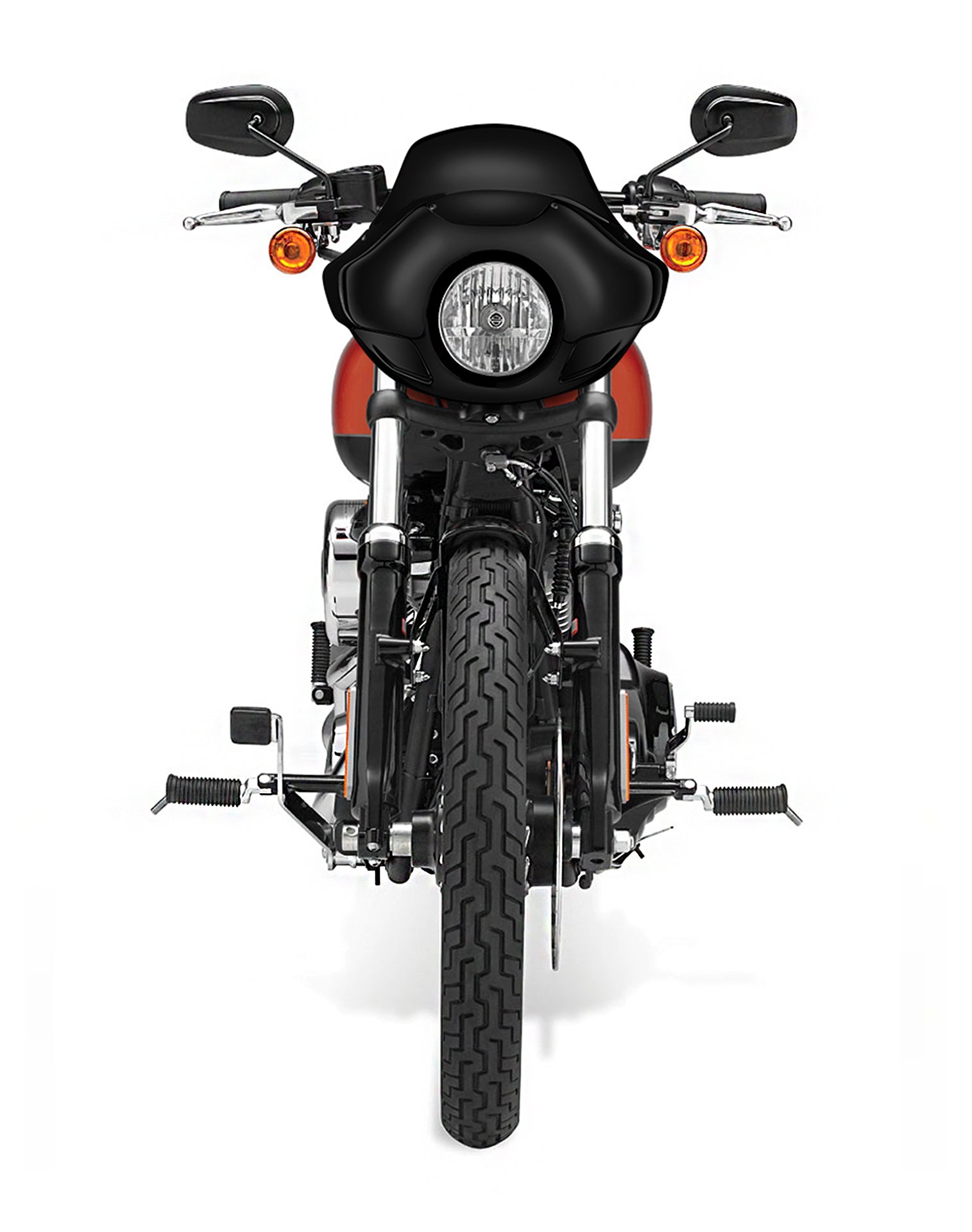 Viking Derby Motorcycle Fairing For Harley Dyna Wide Glide FXDWG Gloss Black Fairing From Front