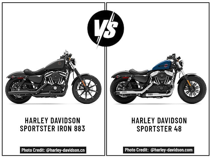 Harley-Davidson Sportster Iron 883 vs Sportster Forty Eight (48)