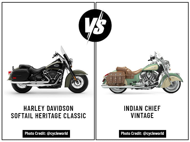 Harley Davidson Softail Heritage Classic vs Indian Chief Vintage