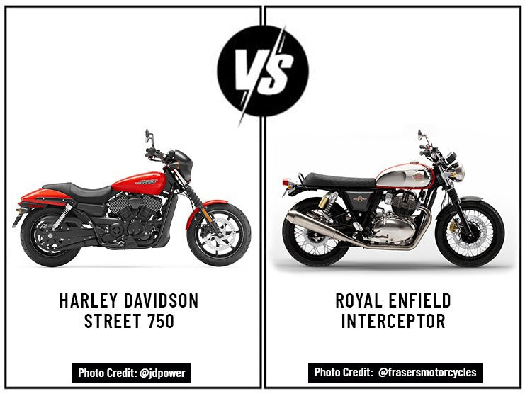Harley Davidson Street 750 vs Royal Enfield Interceptor