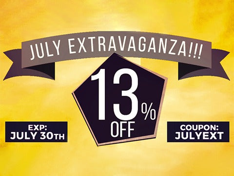 July Sales Extravaganza! 13% Off Sitewide!