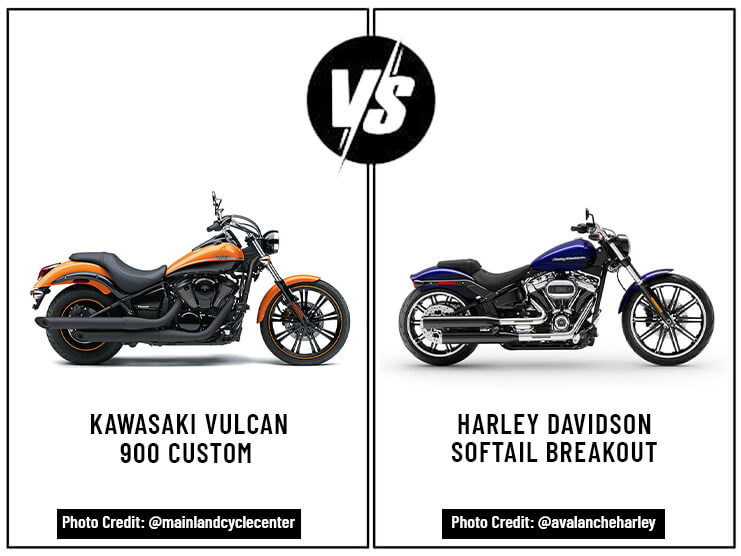 Kawasaki Vulcan 900 Custom vs Harley Davidson Softail Breakout