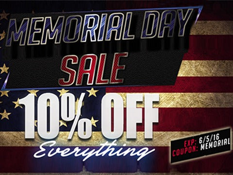 Memorial Day Sale! 10% Off Everything!