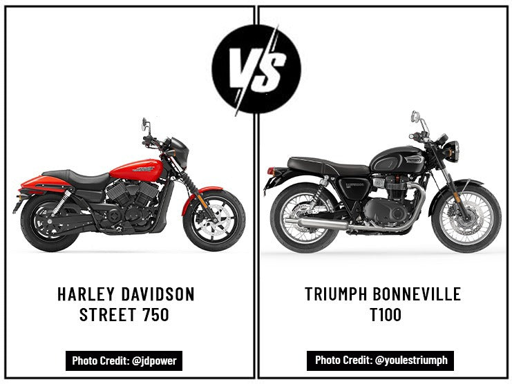 Triumph Bonneville T100 vs Harley Davidson Street 750