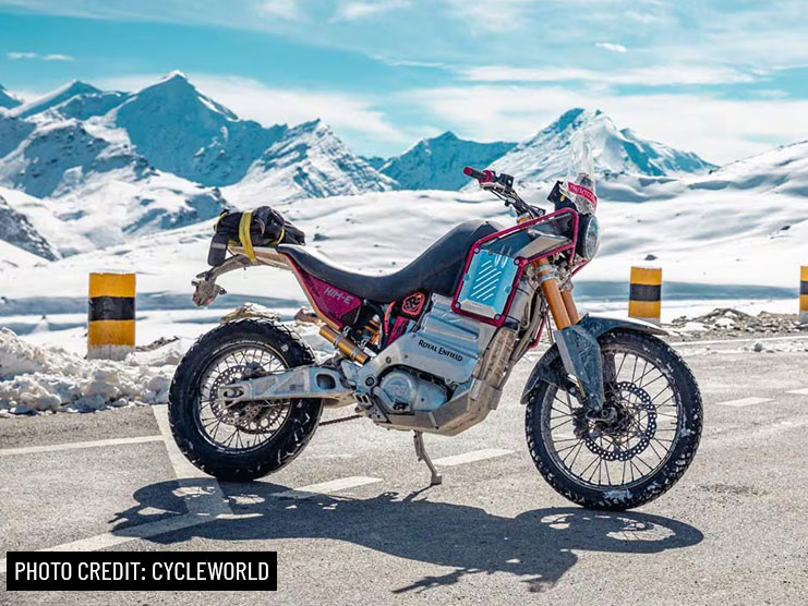 The Royal Enfield Electric Prototype Bike Based on the Himalayan Tested and Revealed at the EICMA 2023