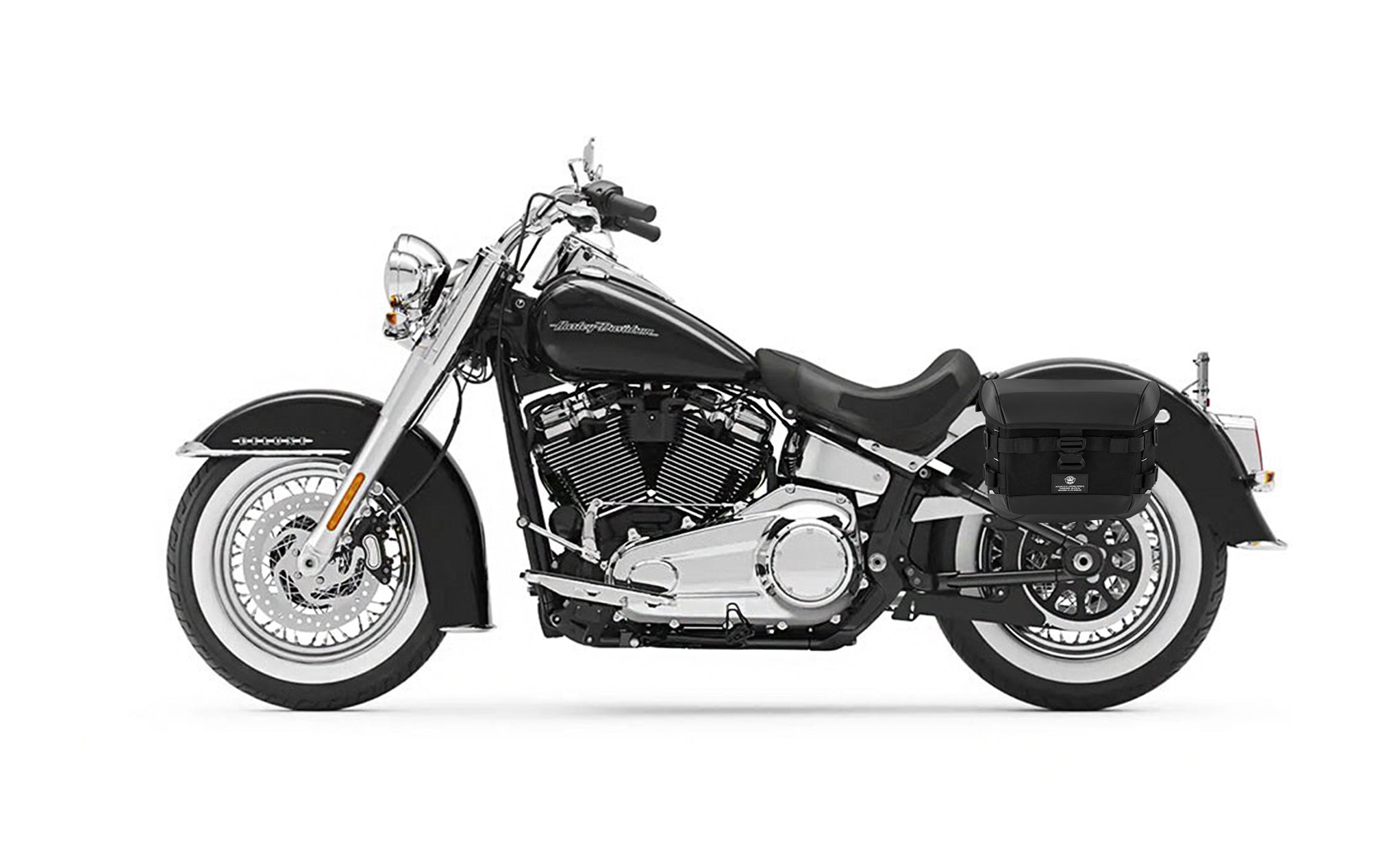 10L - Incognito Quick Mount Small Solo Motorcycle Saddlebag (Left Only) for Harley Softail Deluxe FLDE @expand