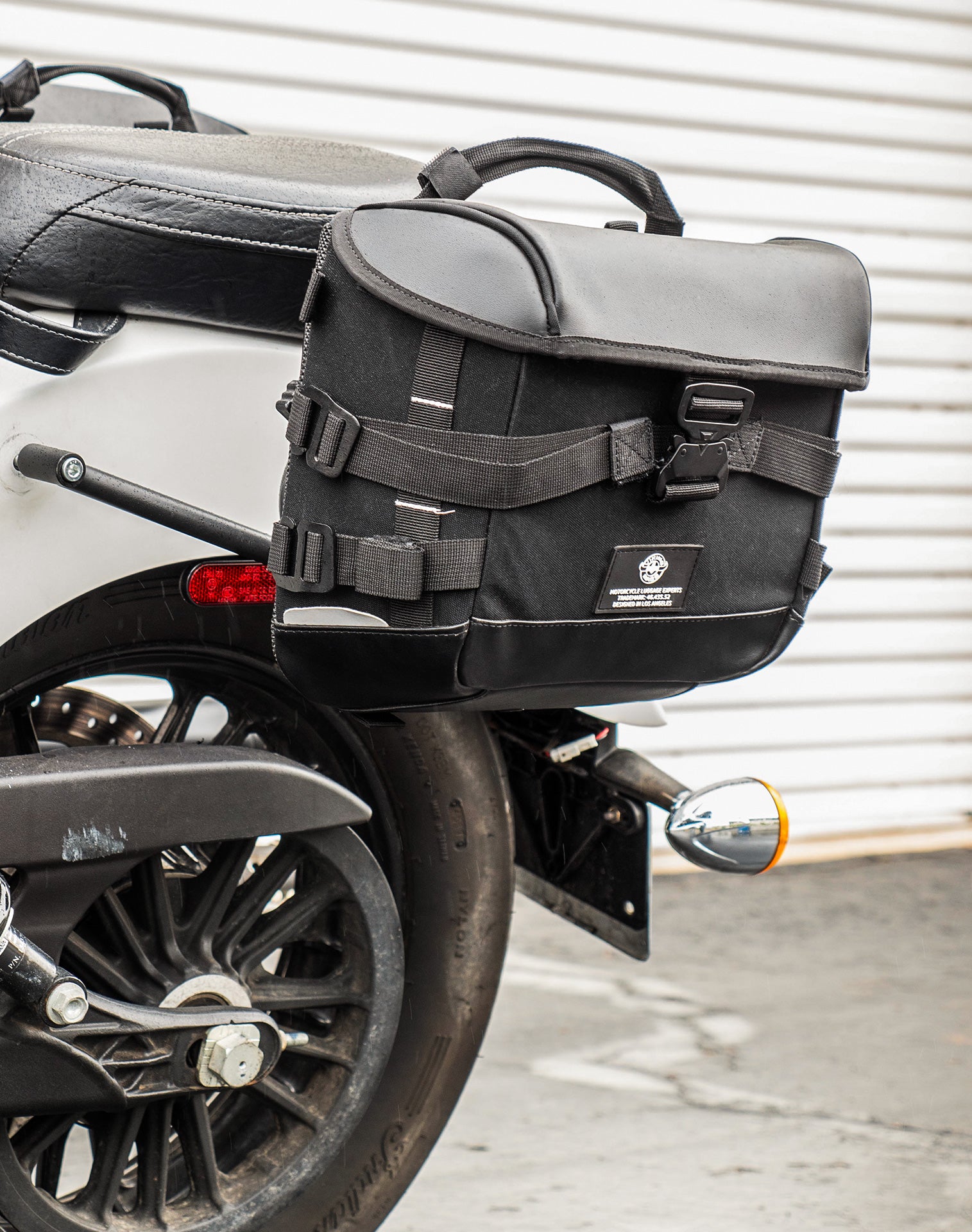 10L - Incognito Quick-Mount Small Indian Scout Sixty Classic Solo Saddlebag (Left Only) Lifestyle