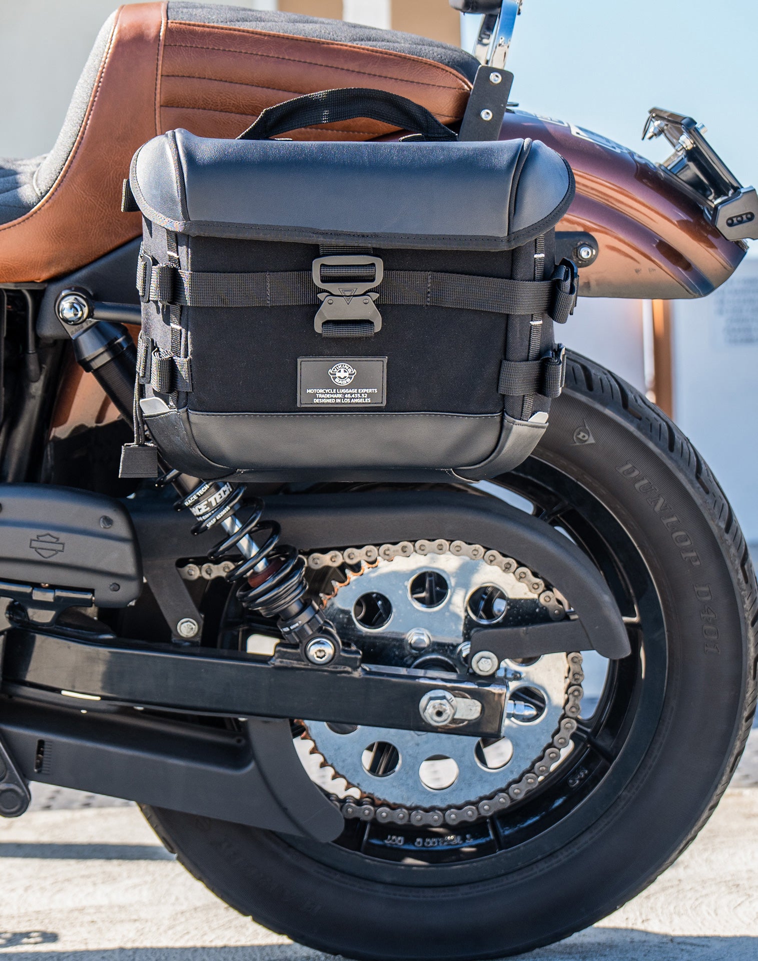 10L - Incognito Quick Mount Small Solo Saddlebag (Left Only) for Harley Dyna Super Glide Custom FXDC/I Lifestyle