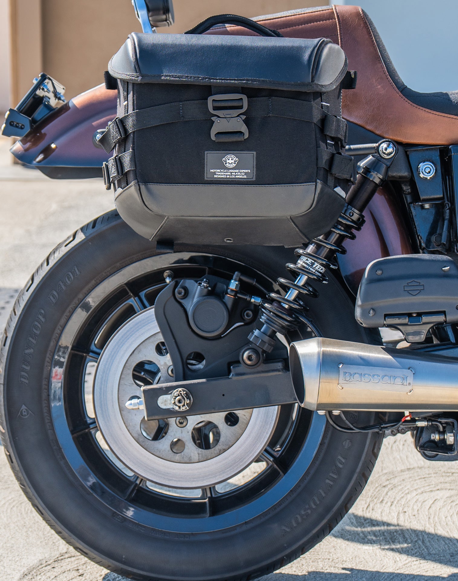 10L - Incognito Quick Mount Small Solo Saddlebag (Right Only) for Harley Dyna Super Glide Custom FXDC/I Lifestyle Lifestyle