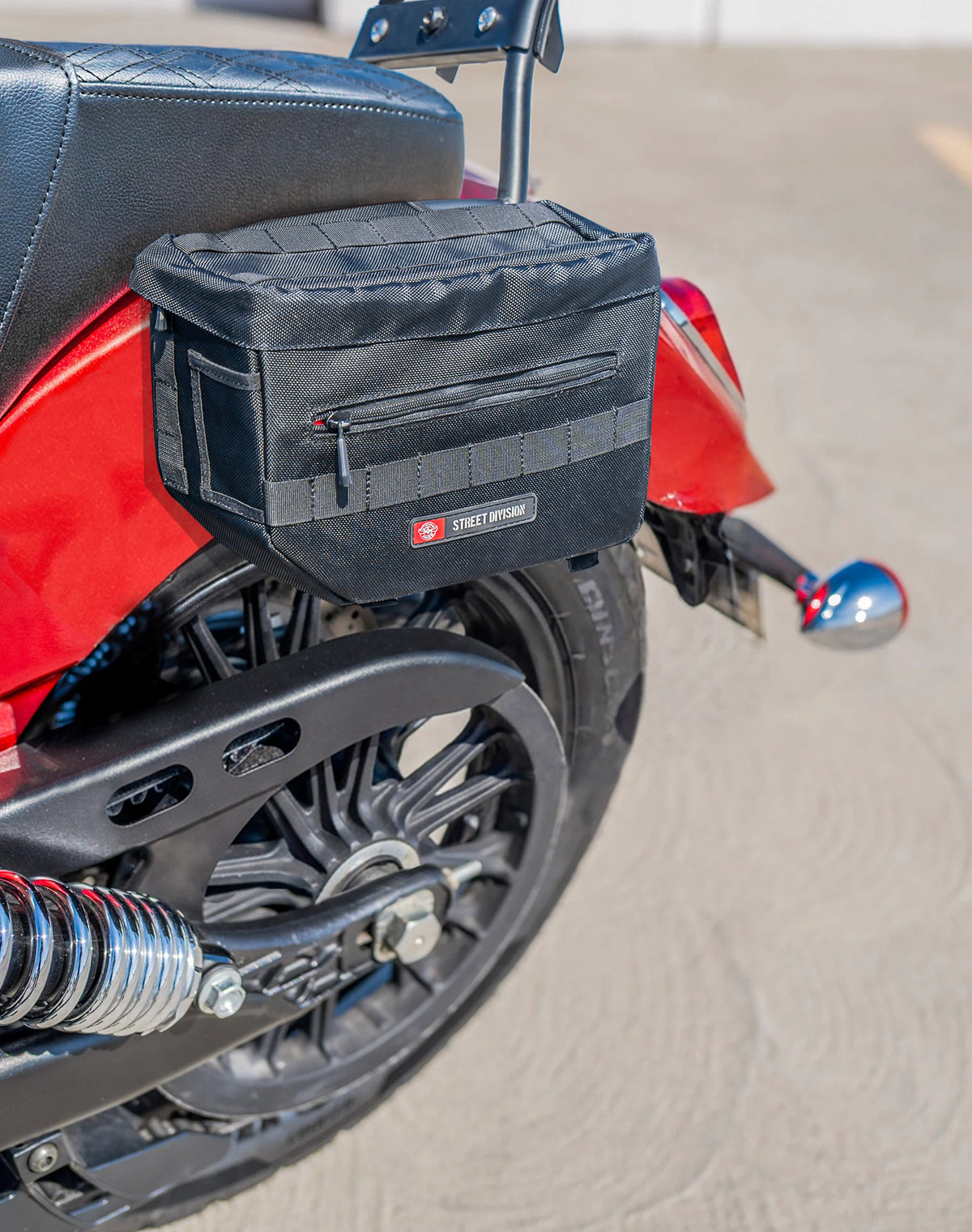 10L - Patriot Small Indian Scout Classic 2025+ Throw Over Saddlebags Lifestyle