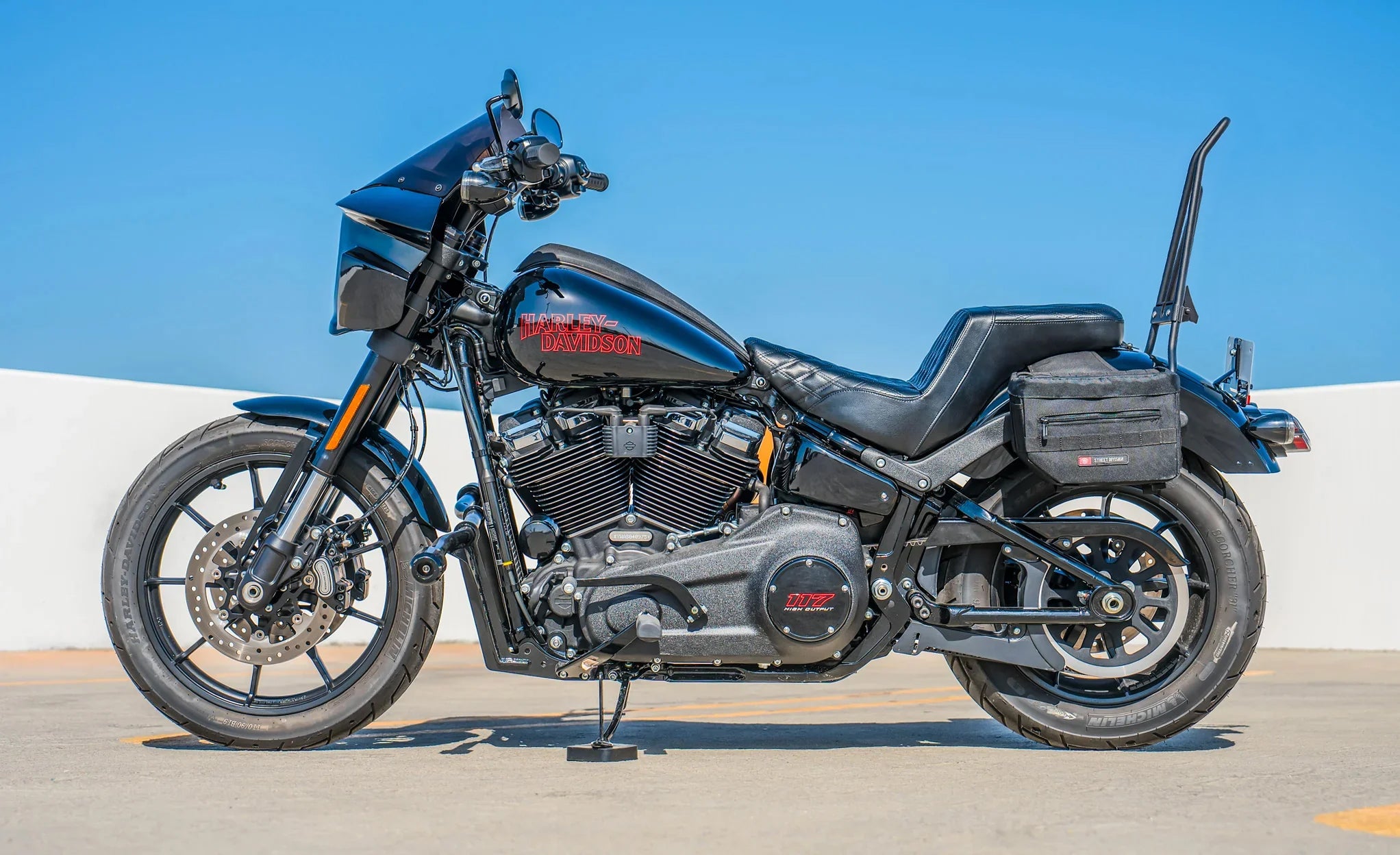 10L - Patriot Small Throw Over Saddlebags For 2025+ Harley Softail Low Rider S FXLRS Lifestyle @expand