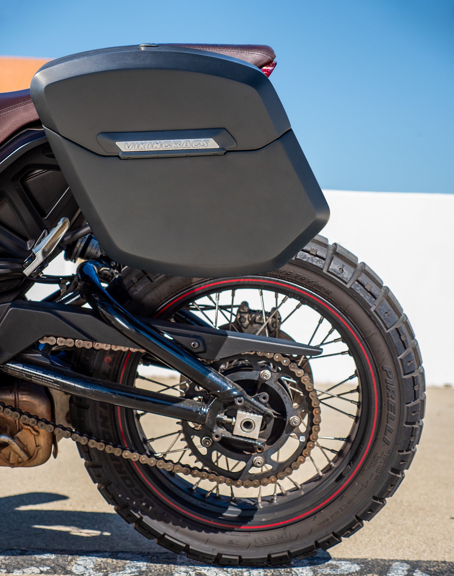 12L - Ironclad Quick Mount Medium Indian FTR 1200 Matte Hard Solo Saddlebag (Left Only) Lifestyle