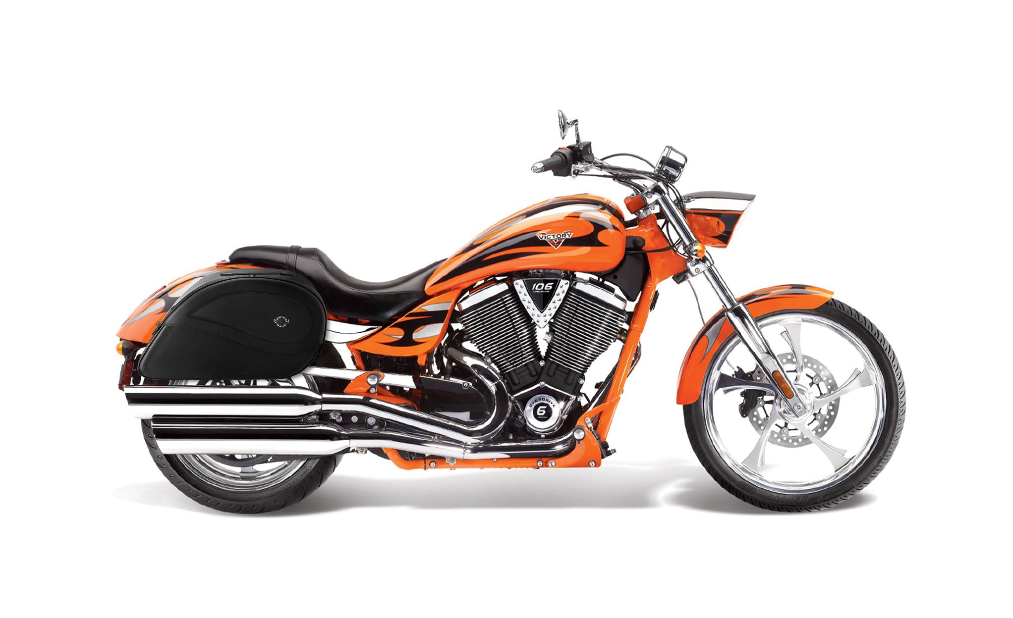 30L - Ultimate Large Victory Jackpot Motorcycle Leather Saddlebags on Bike Photo @expand