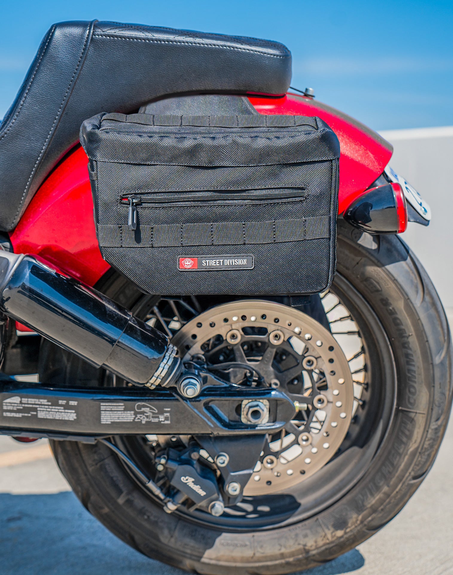 8L - Patriot Small Indian Chief Throw Over Saddlebags Lifestyle